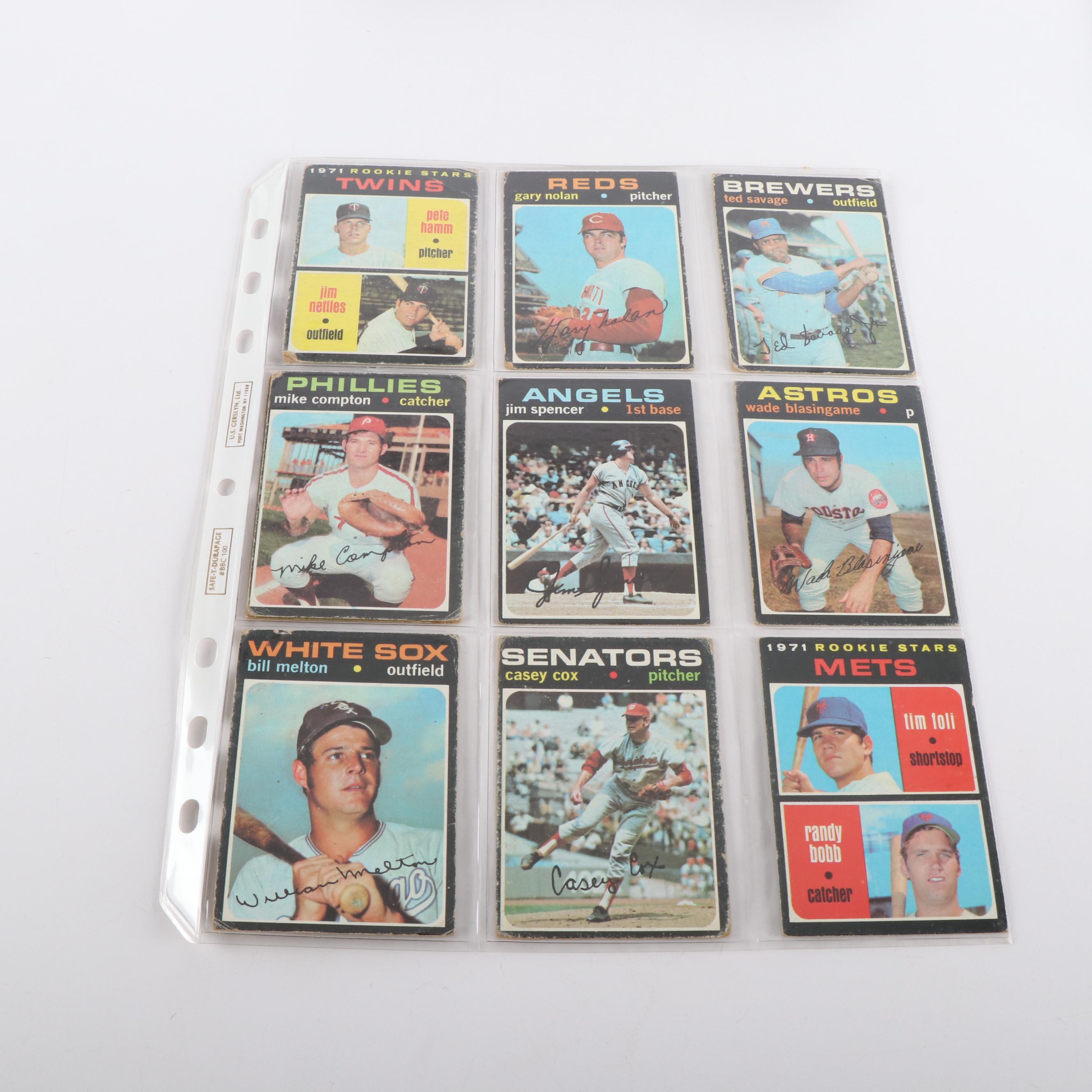 1971 Topps Baseball Cards Featuring Thurman Munson, Steve Carlton, and More