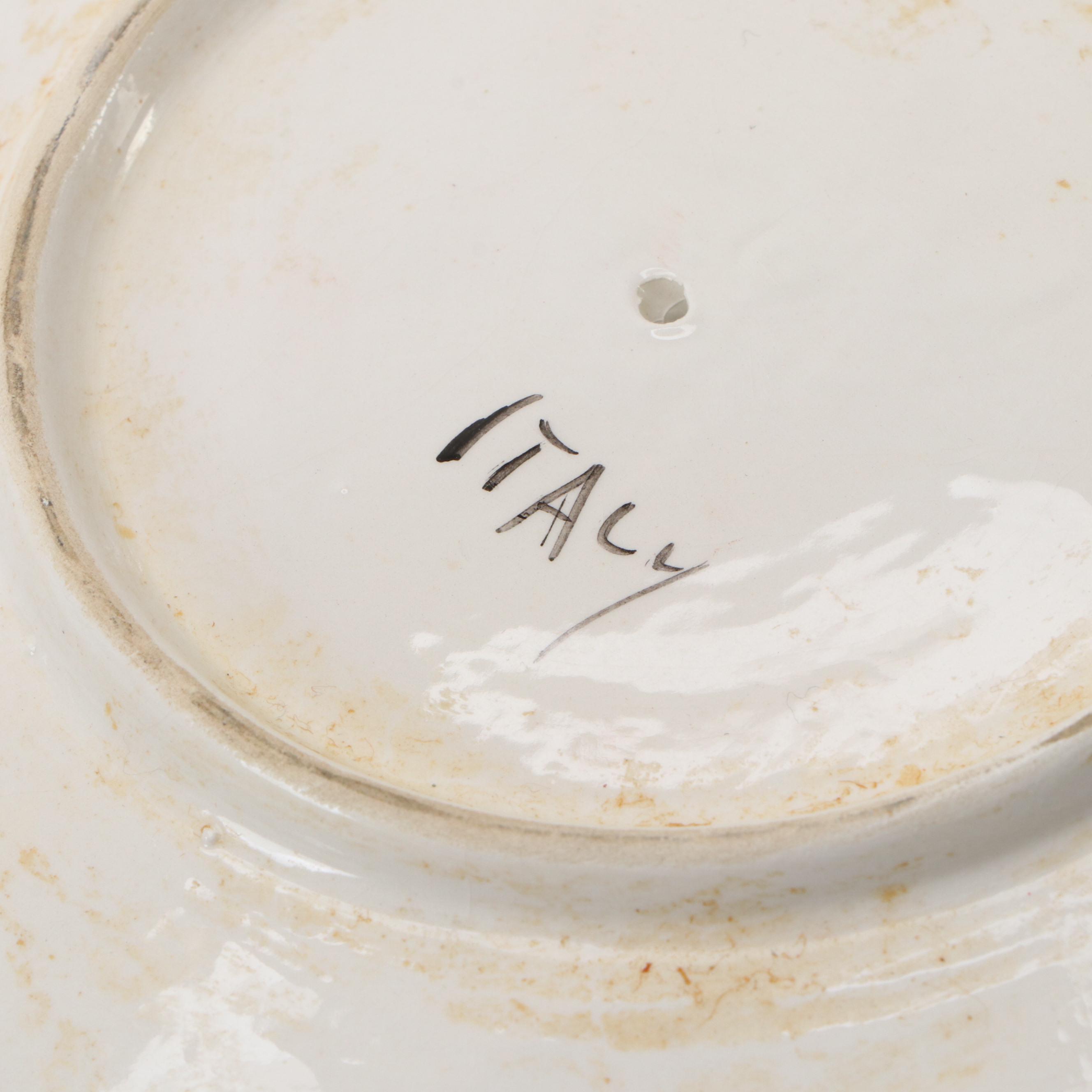 Majolica Style Cabbage and Artichoke Shaped Ceramic Tureens