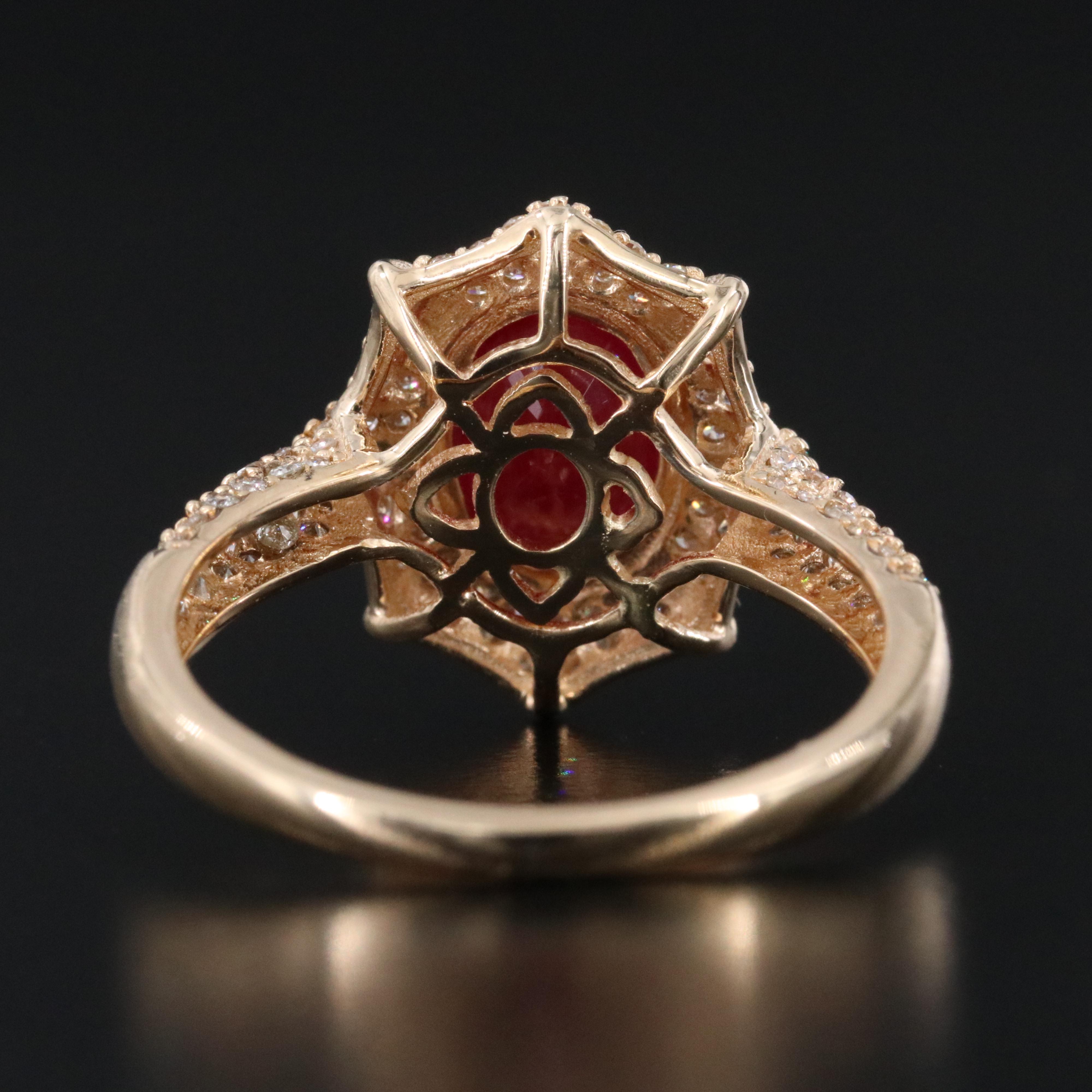 14K 2.87 CT Ruby and Diamond Ring with IGI Report