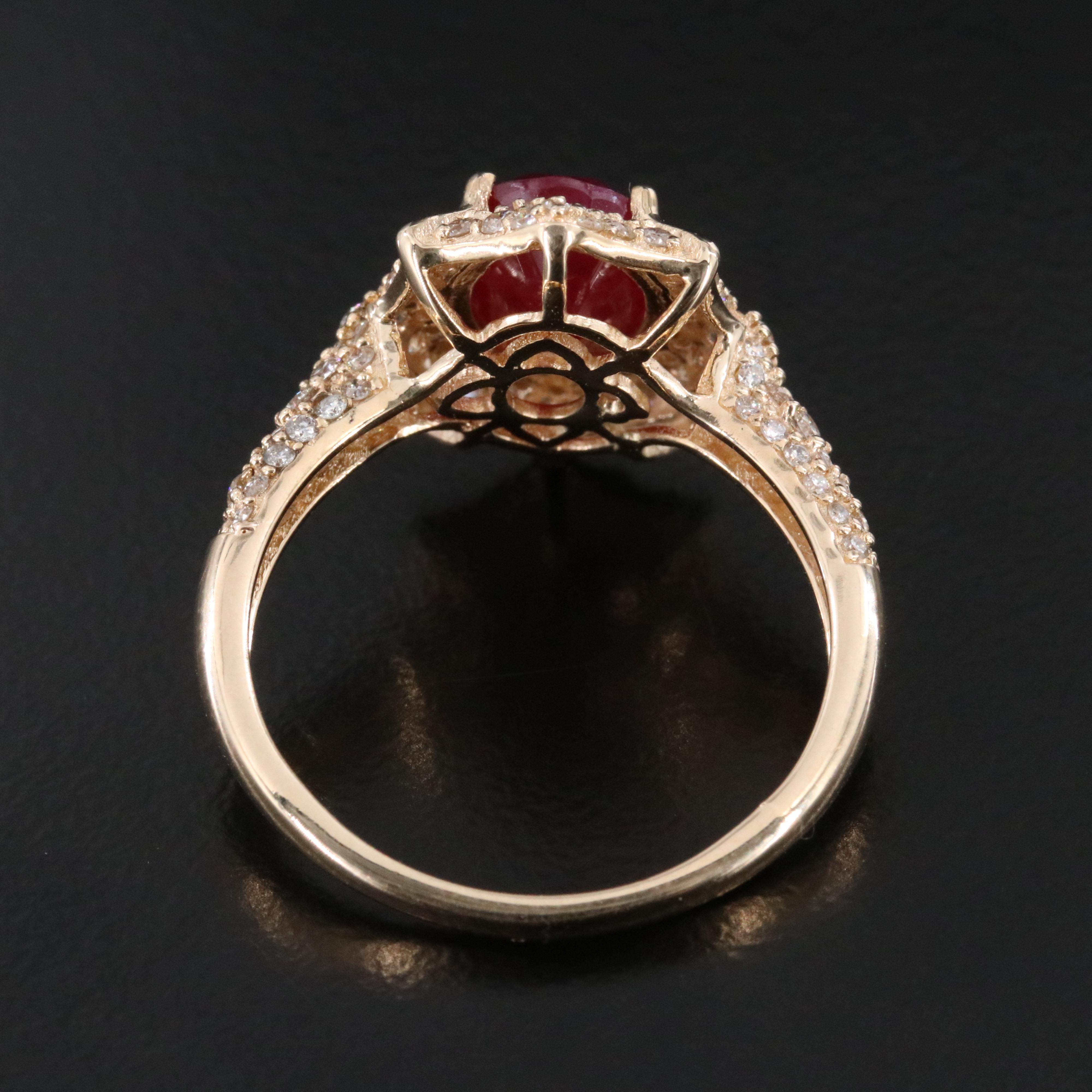14K 2.87 CT Ruby and Diamond Ring with IGI Report
