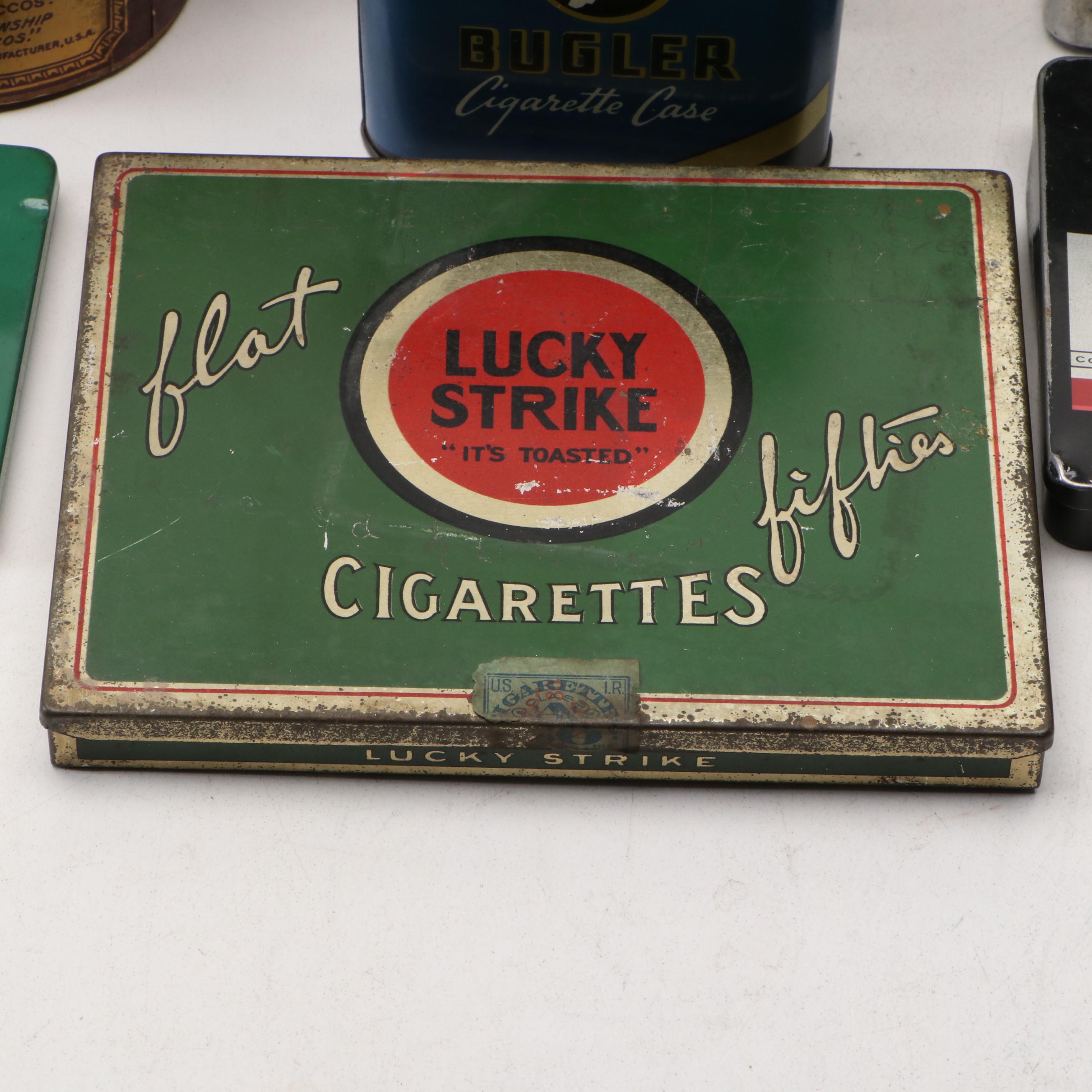 Tobacco and Cigarette Tins by Camel, Bugler, Dutch Masters & More