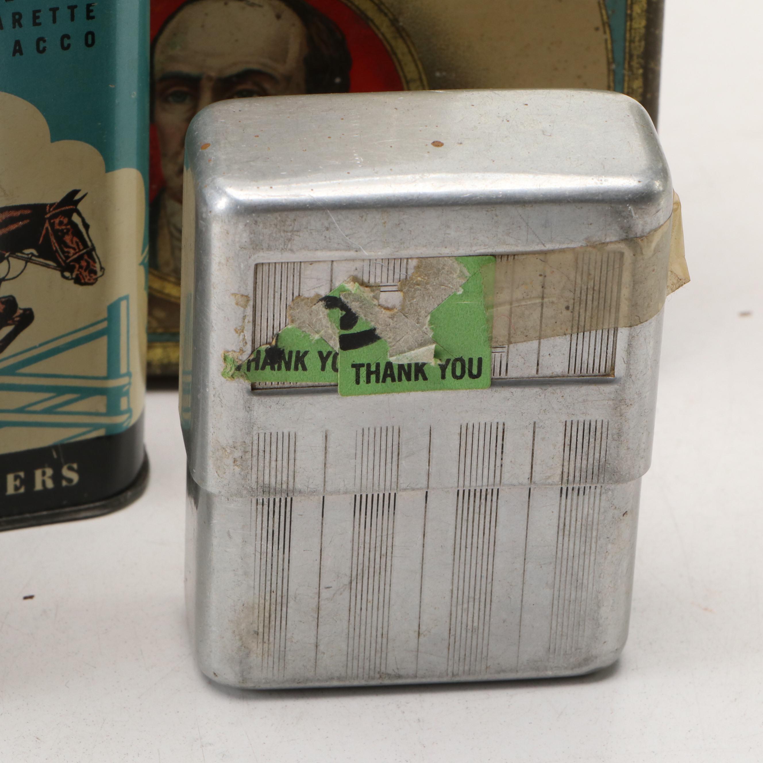 Tobacco and Cigarette Tins by Camel, Bugler, Dutch Masters & More