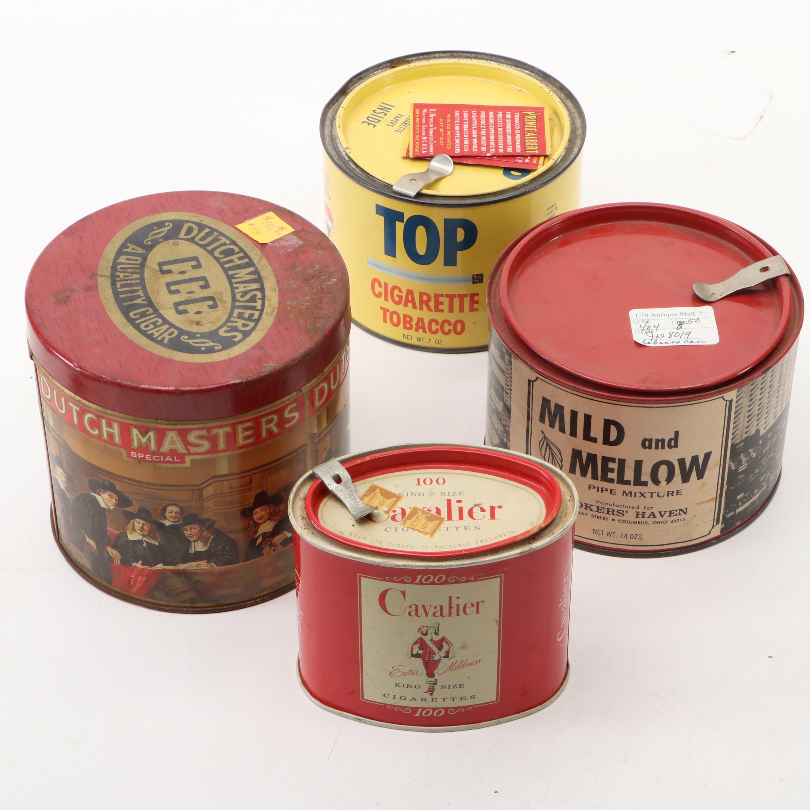 Tobacco and Cigarette Tins by Camel, Bugler, Dutch Masters & More