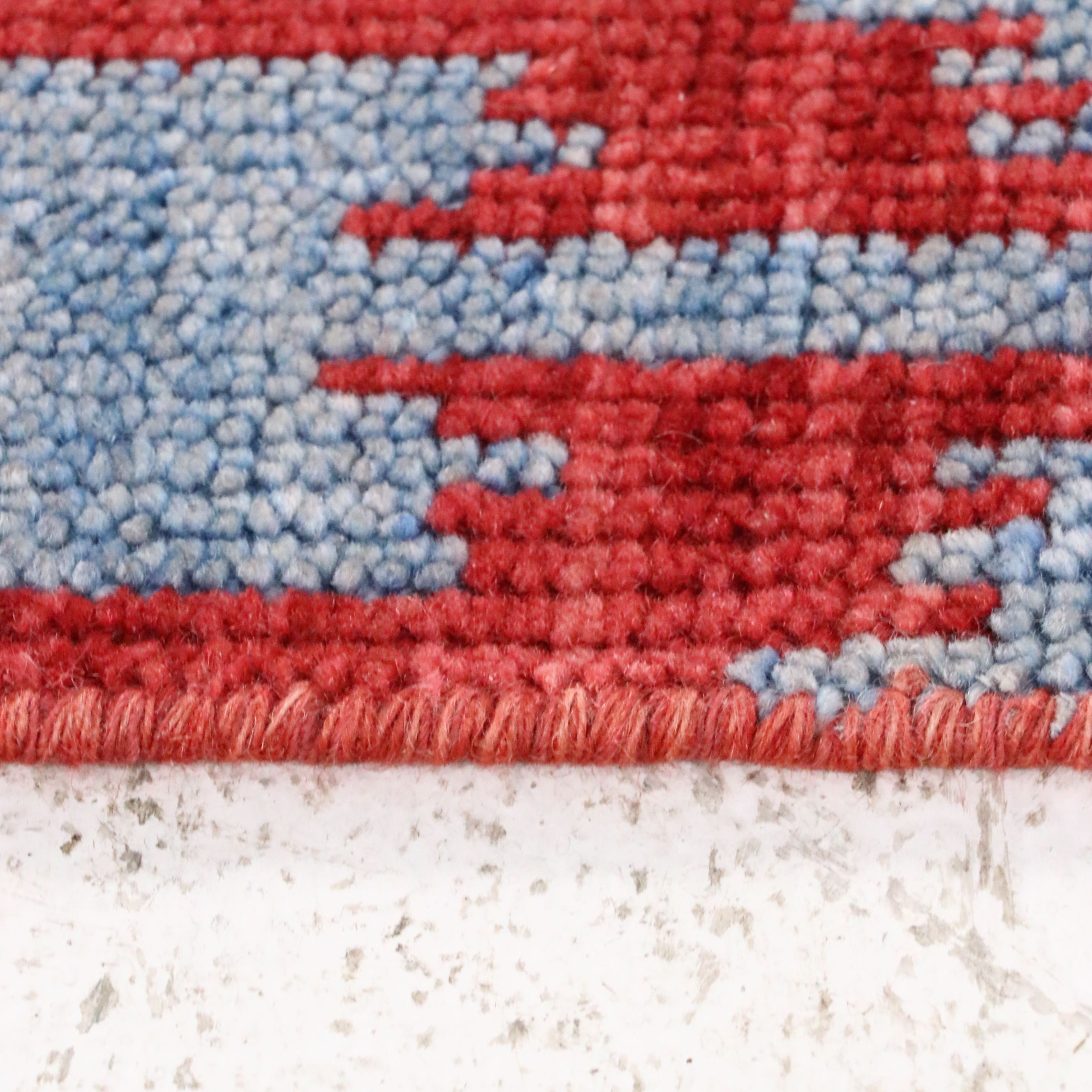 5' x 8' Hand-Knotted Contemporary Ikat Pattern Area Rug