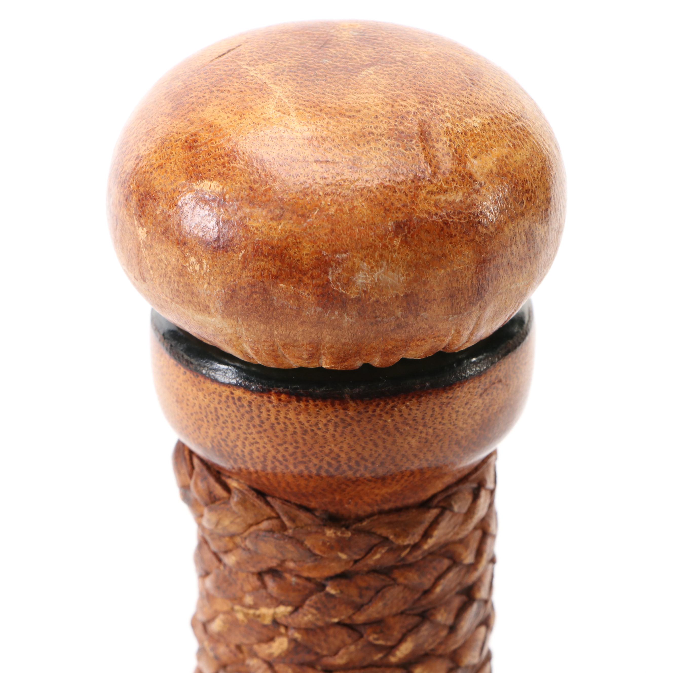 Italian Nautical Leather Covered Ships Decanter, Mid to Late 20th Century