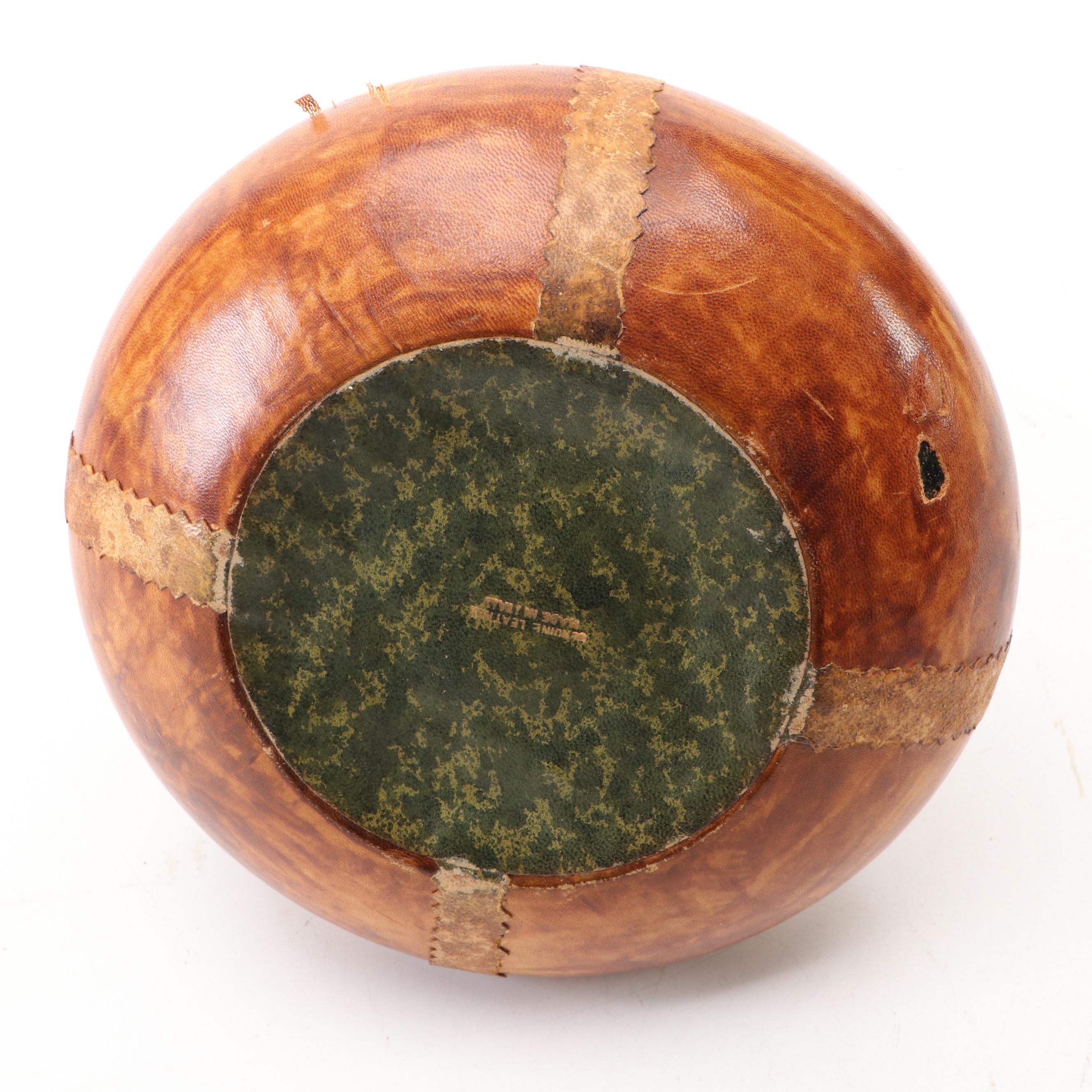 Italian Nautical Leather Covered Ships Decanter, Mid to Late 20th Century