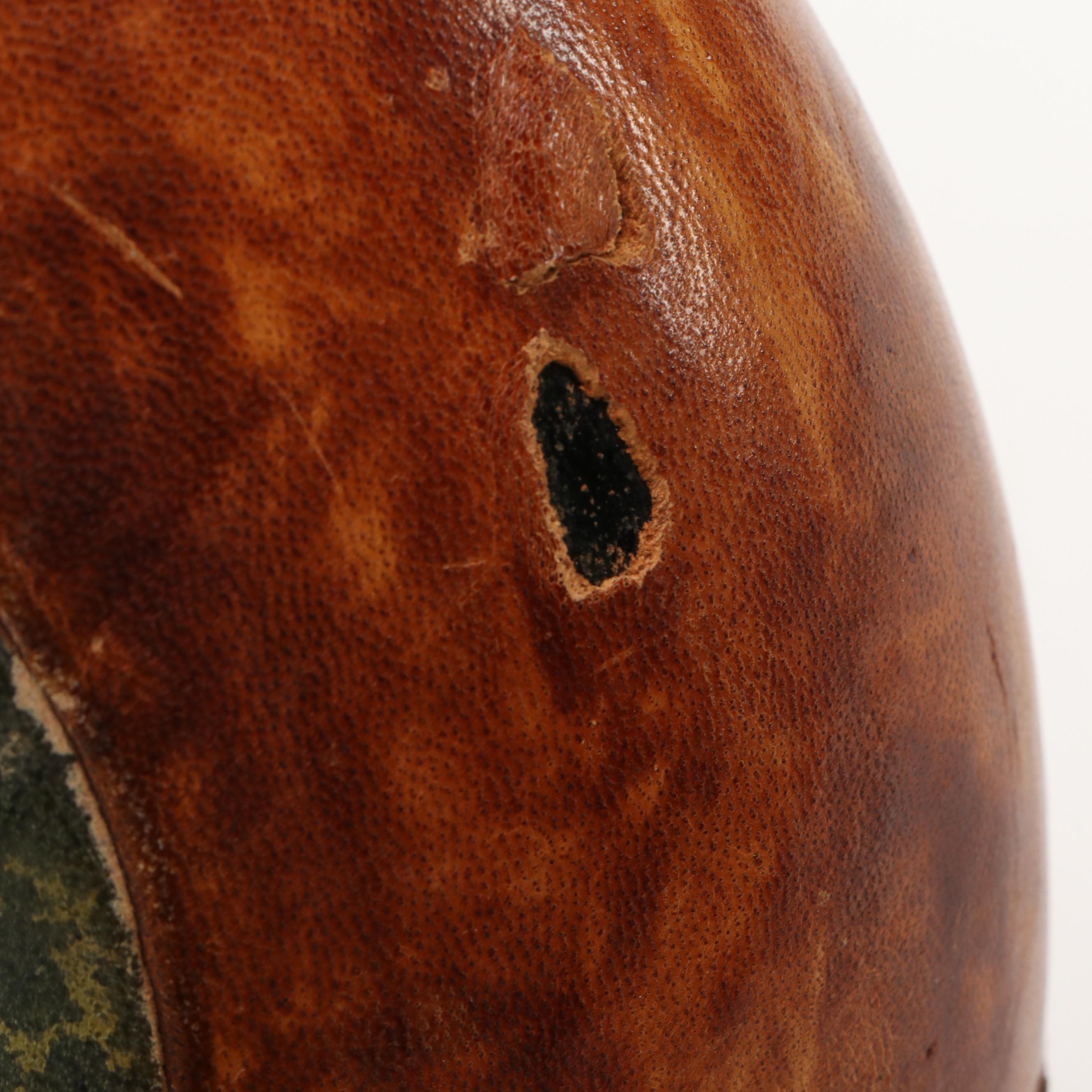 Italian Nautical Leather Covered Ships Decanter, Mid to Late 20th Century