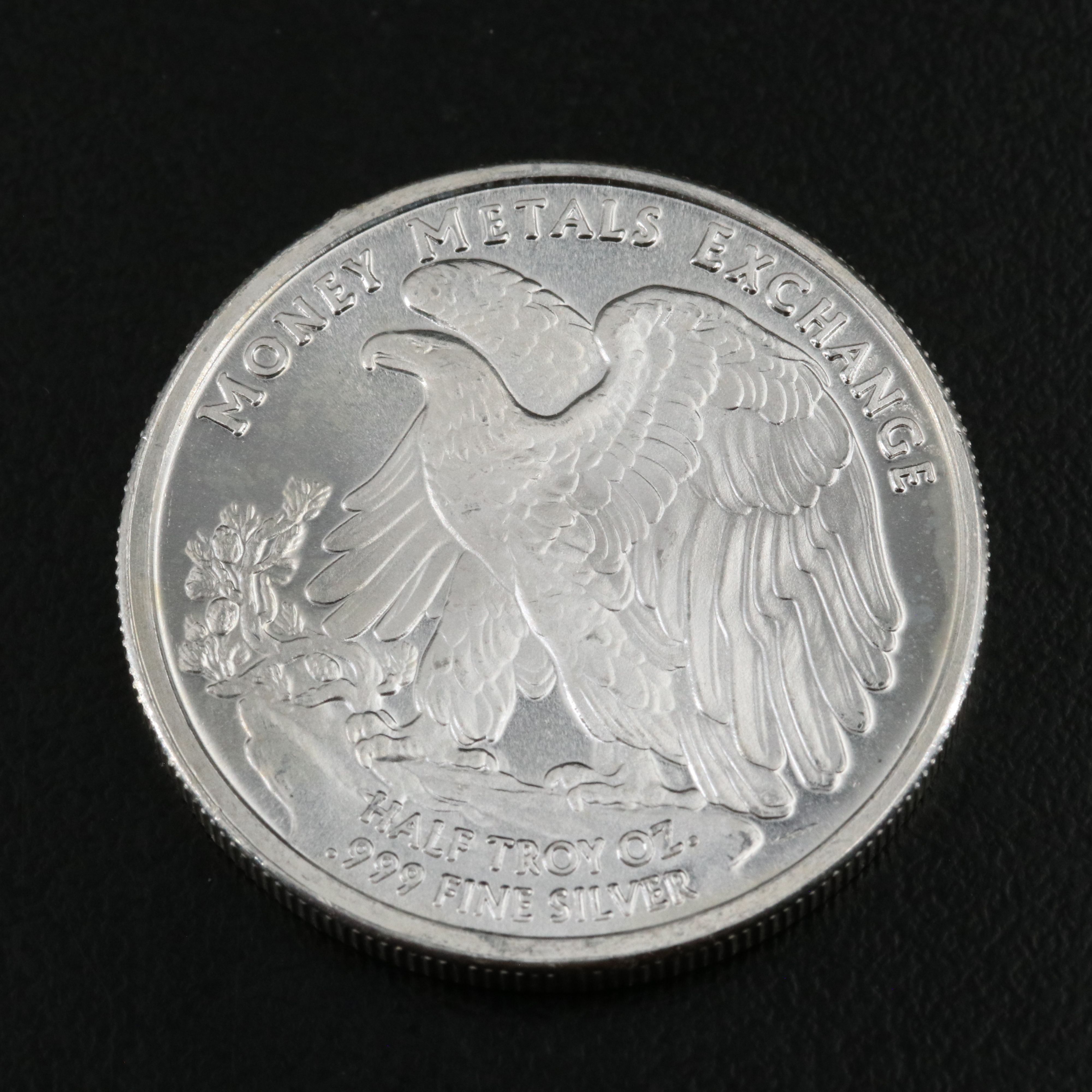 Eight Walking Liberty 1/2 Troy Ounce Silver Bullion Rounds
