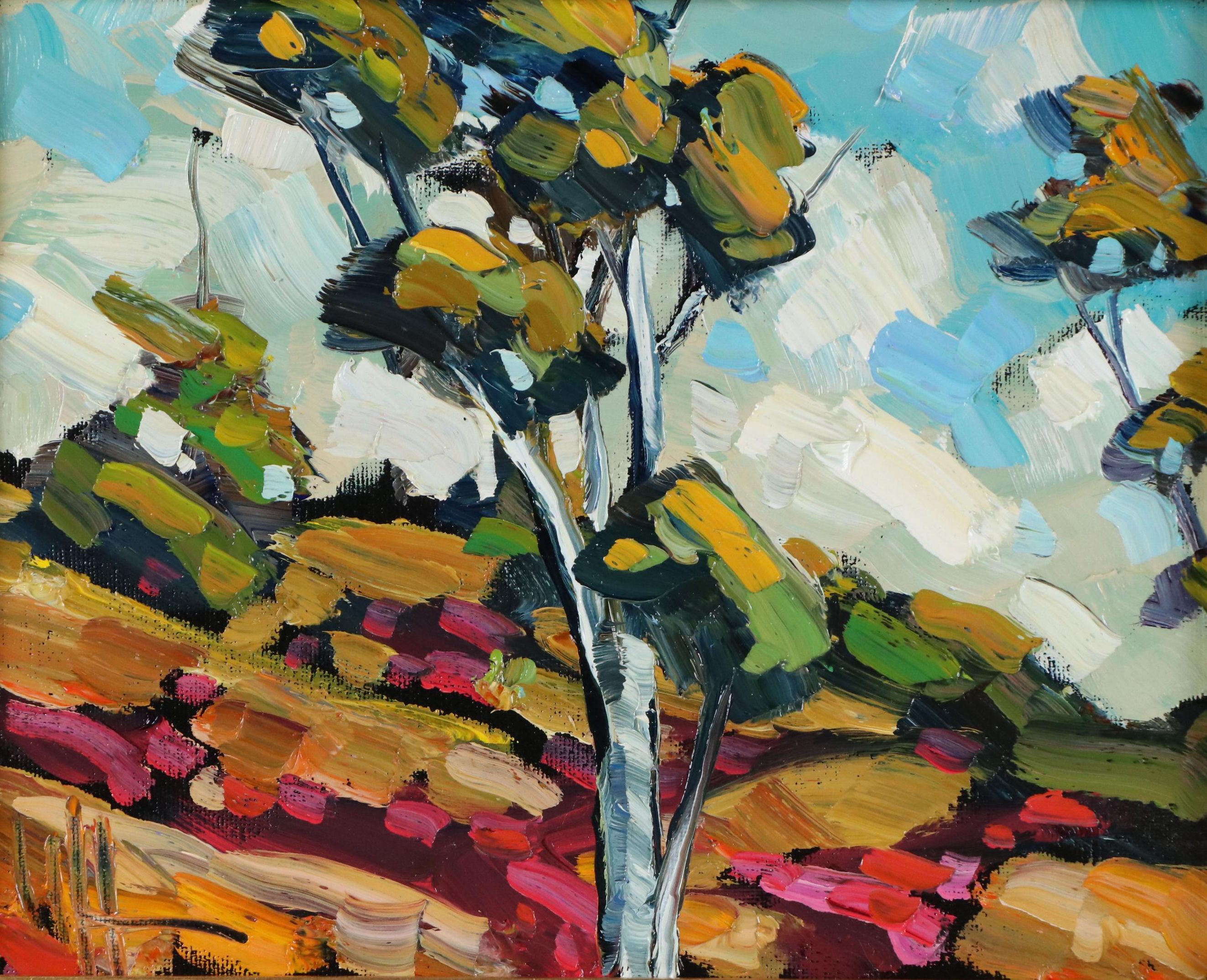 William Hawkins Abstract Landscape Oil Painting