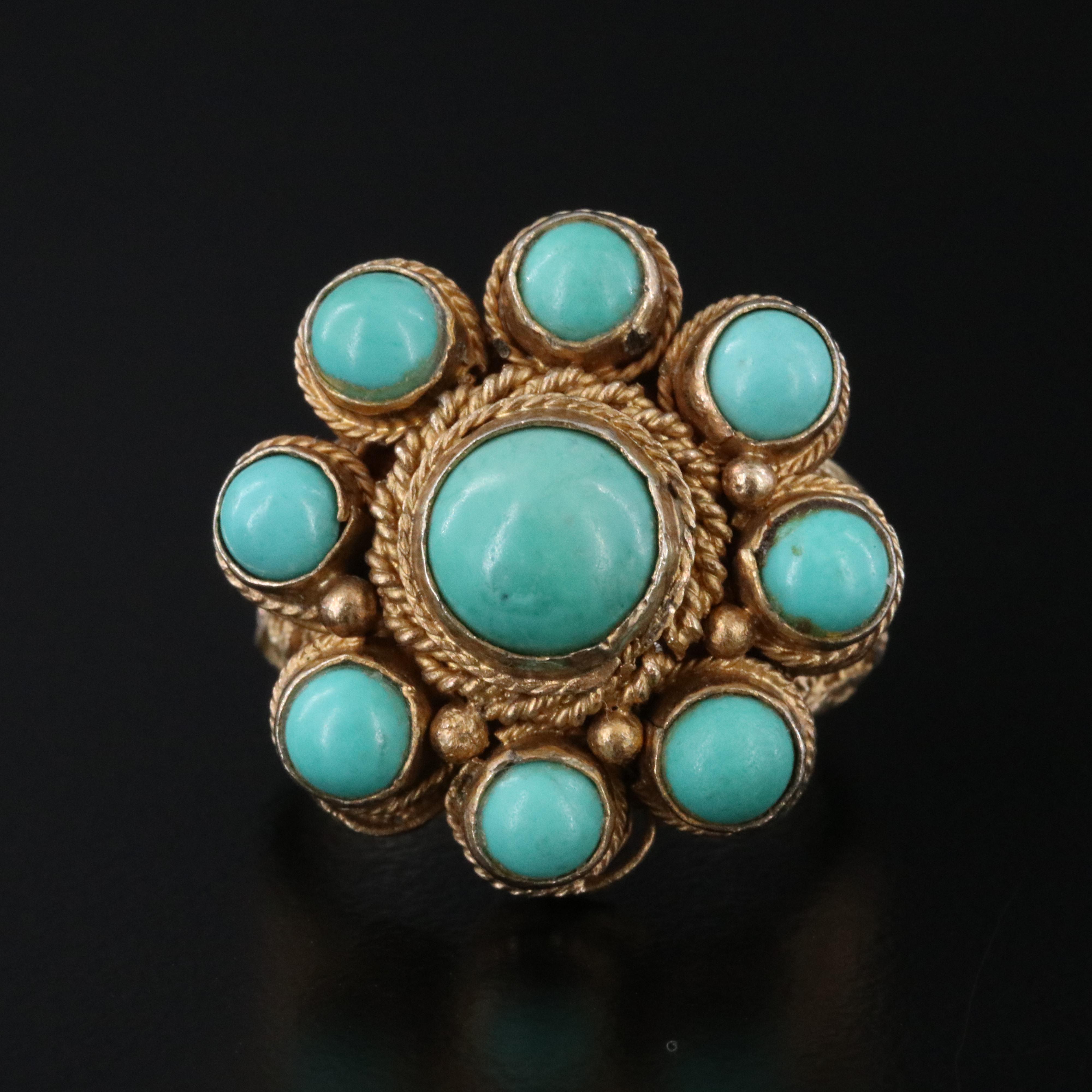 Chinese Export Sterling Turquoise and Enamel Jewelry Collection