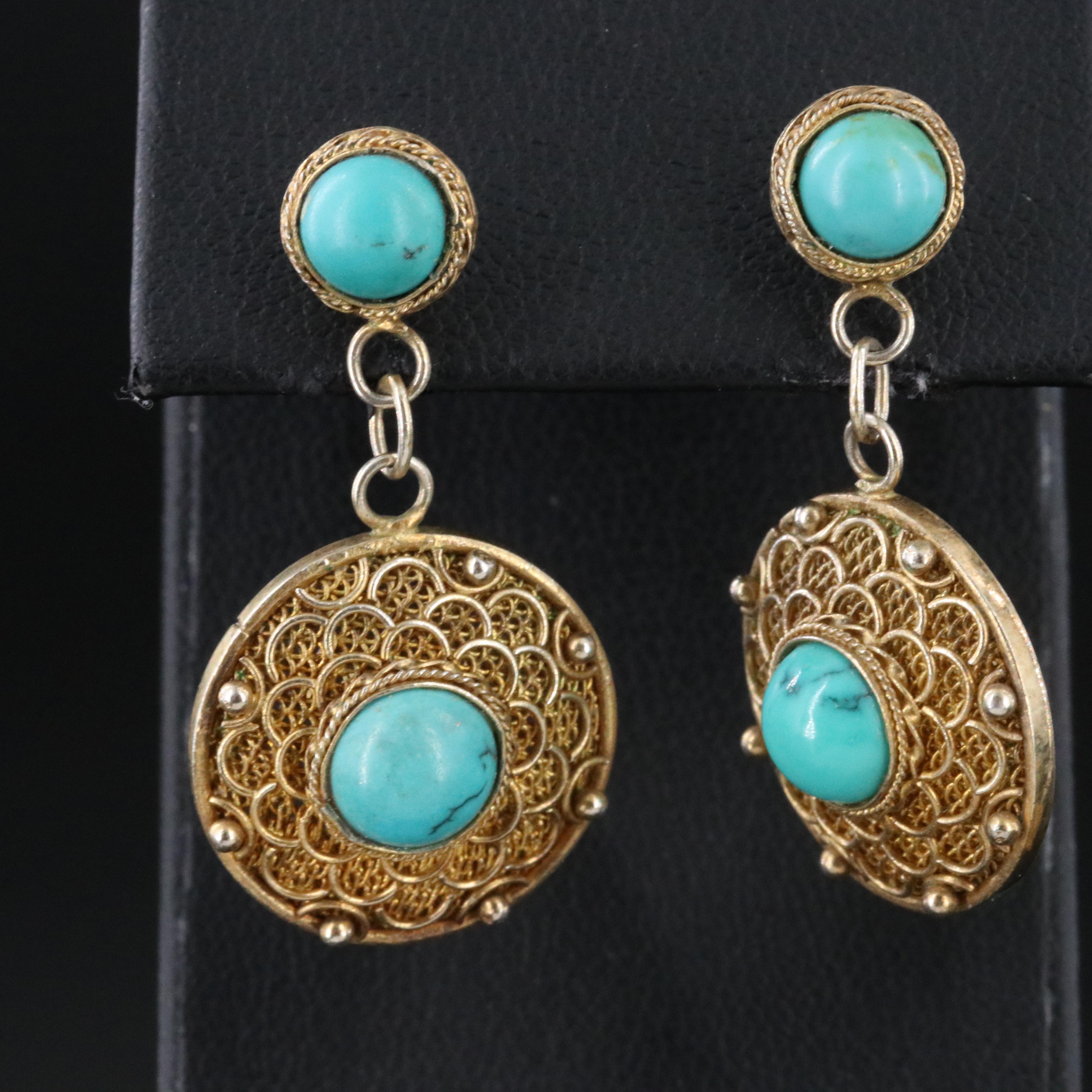 Chinese Export Sterling Turquoise and Enamel Jewelry Collection