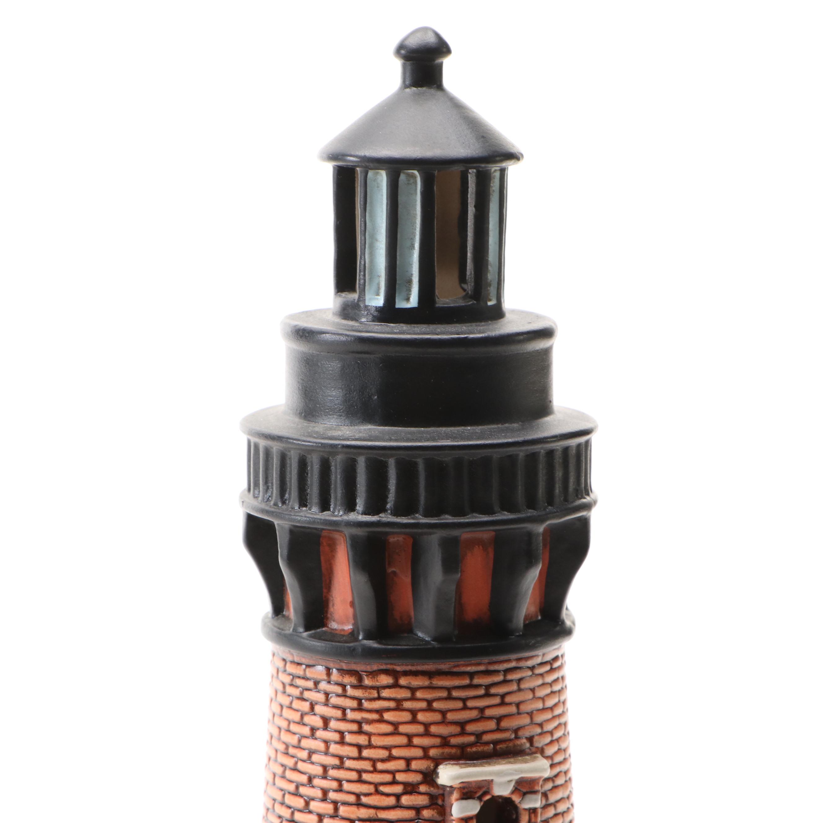 Lefton China Currituck Lighthouse Accent Lamp, 1996