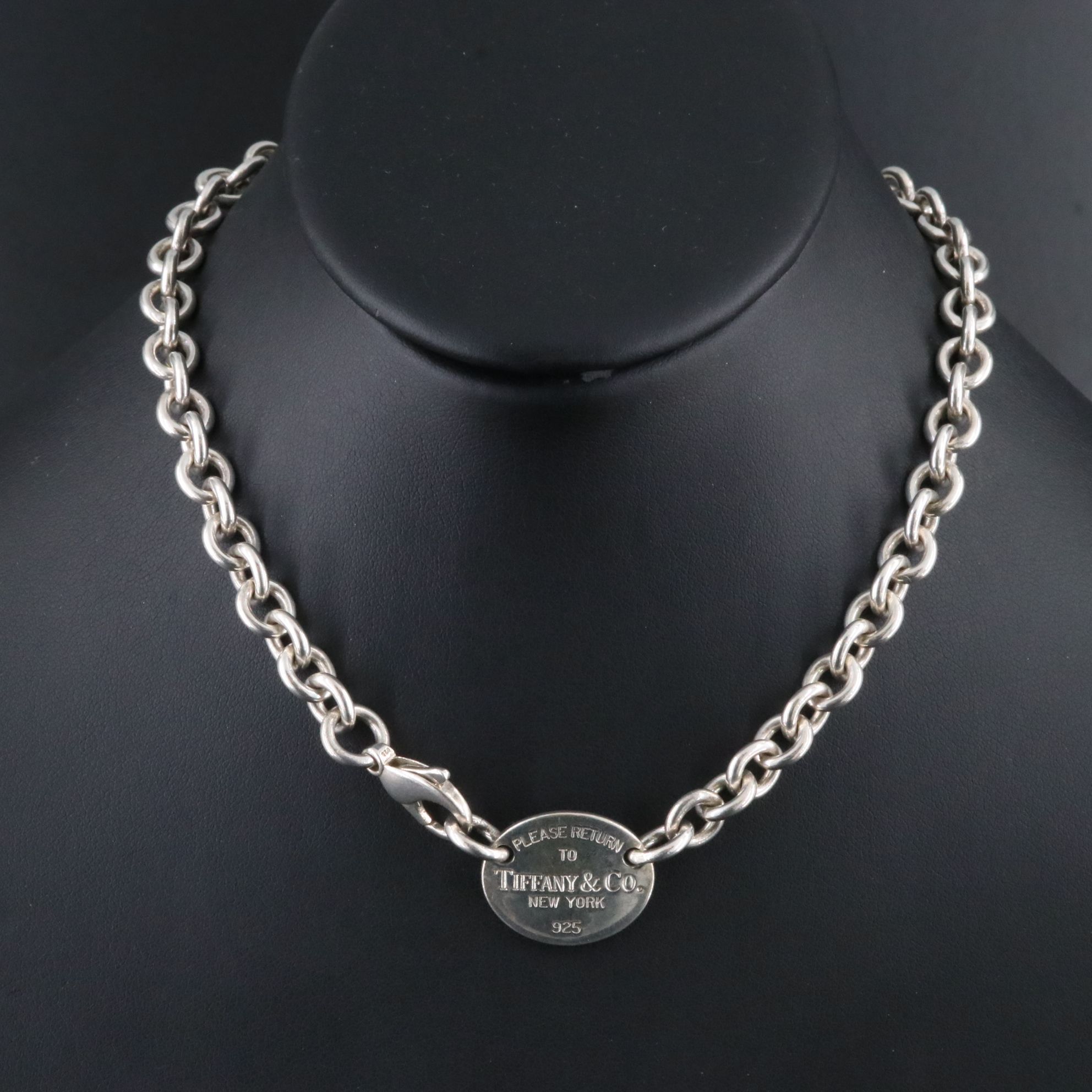 Tiffany & Co. Return to Tiffany Sterling Oval Tag Necklace