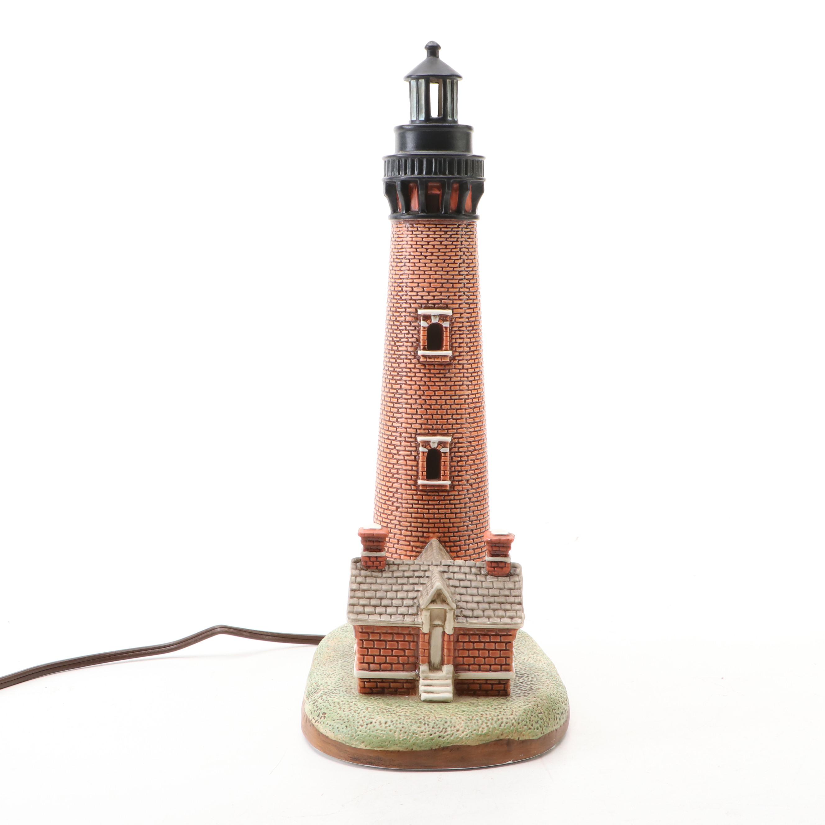 Lefton China Currituck Lighthouse Accent Lamp, 1996