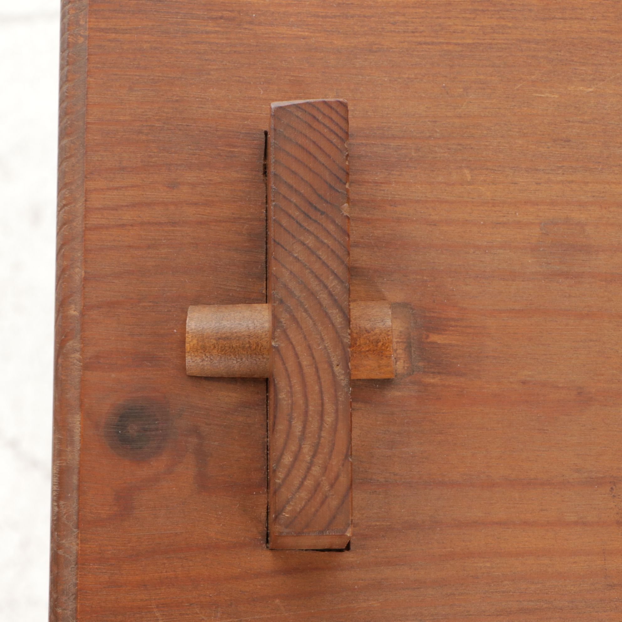 American Primitive Signed Bench-Made Pine Magazine Rack, Late 20th Century