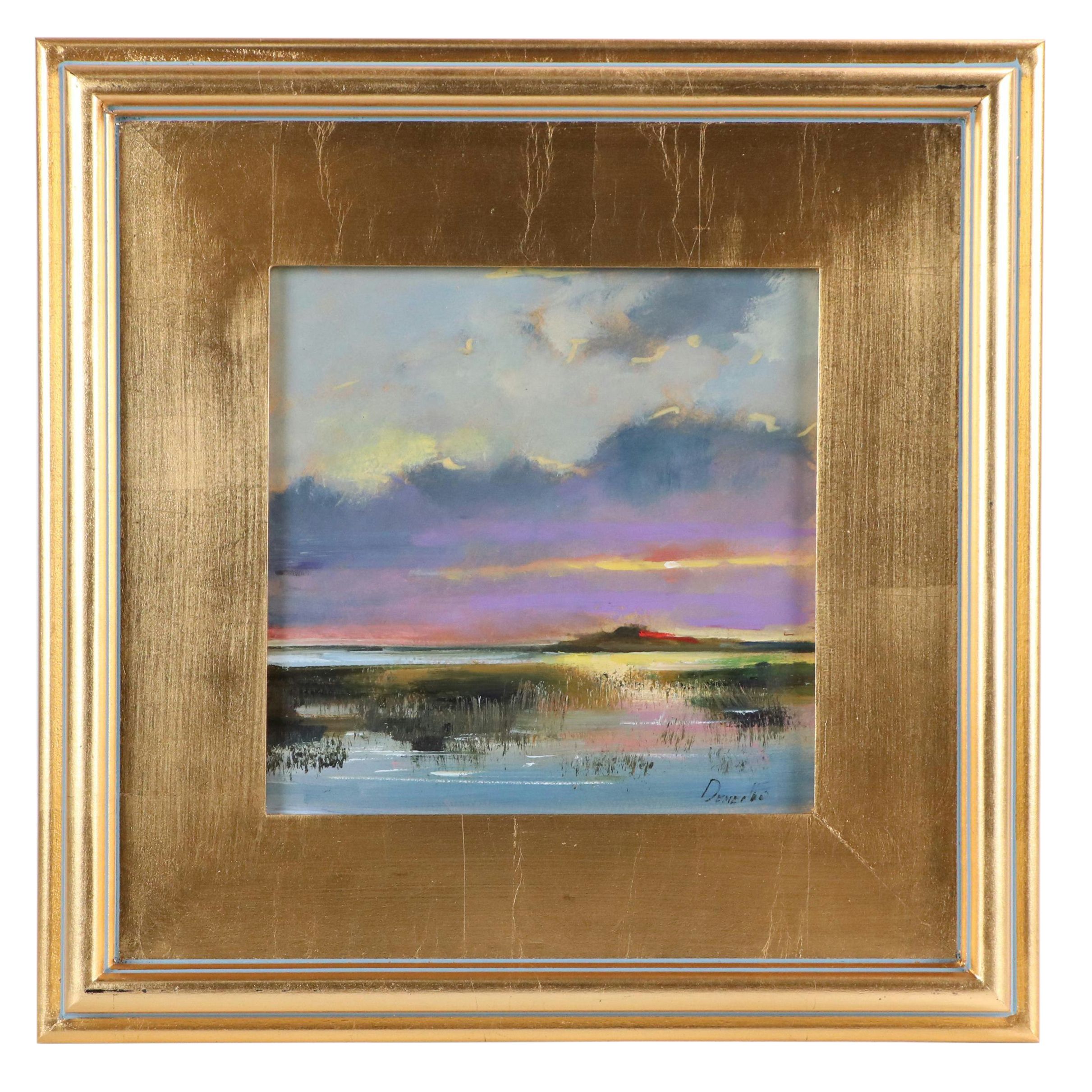 Natalia Demenko Sunset Landscape Oil Painting, 21st Century