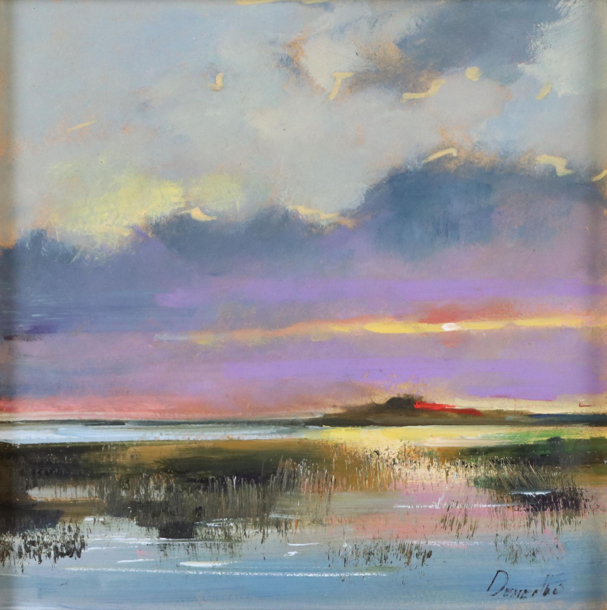 Natalia Demenko Sunset Landscape Oil Painting, 21st Century