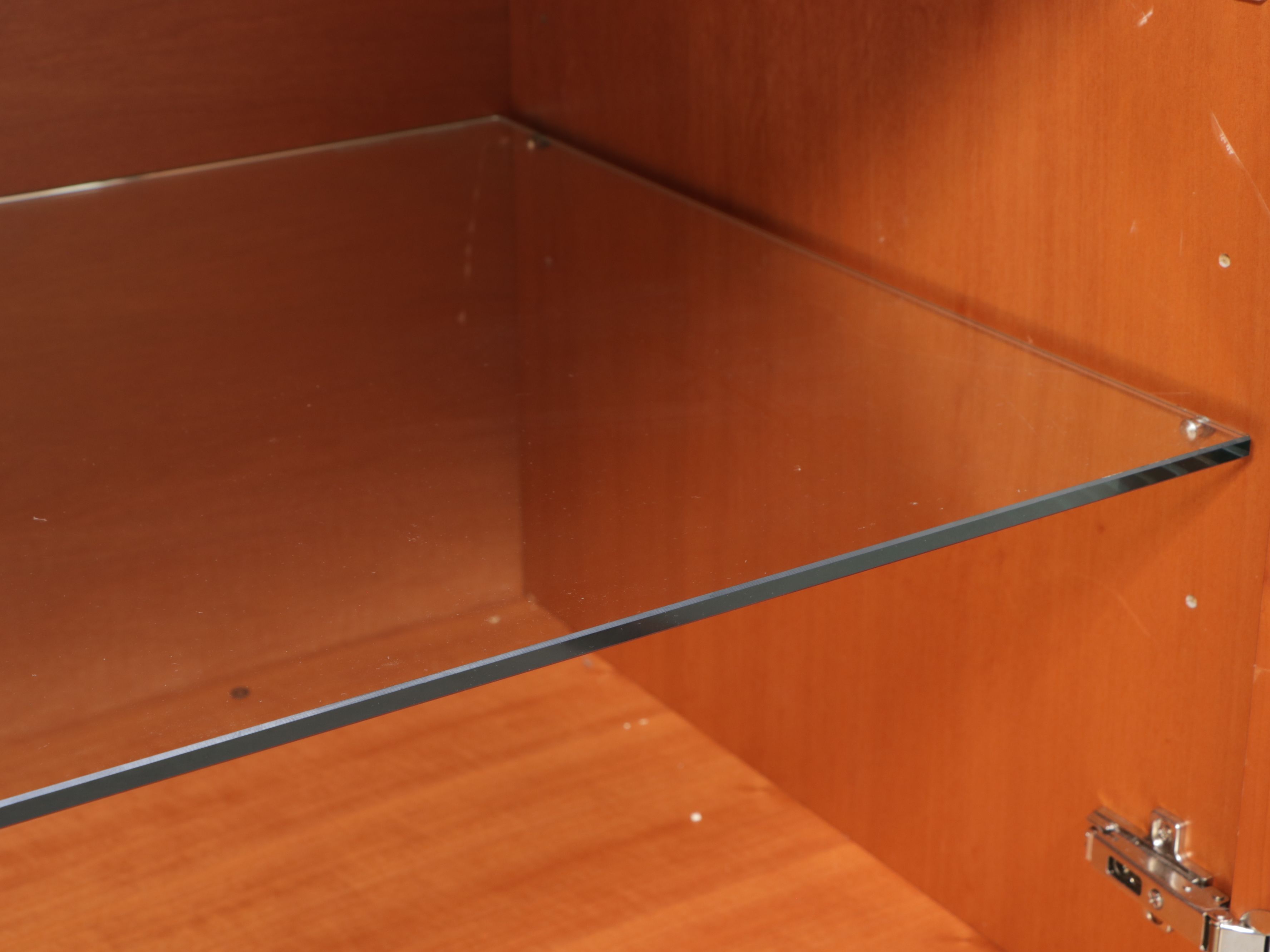 Contemporary Wooden and Chromed Metal Front Cabinet