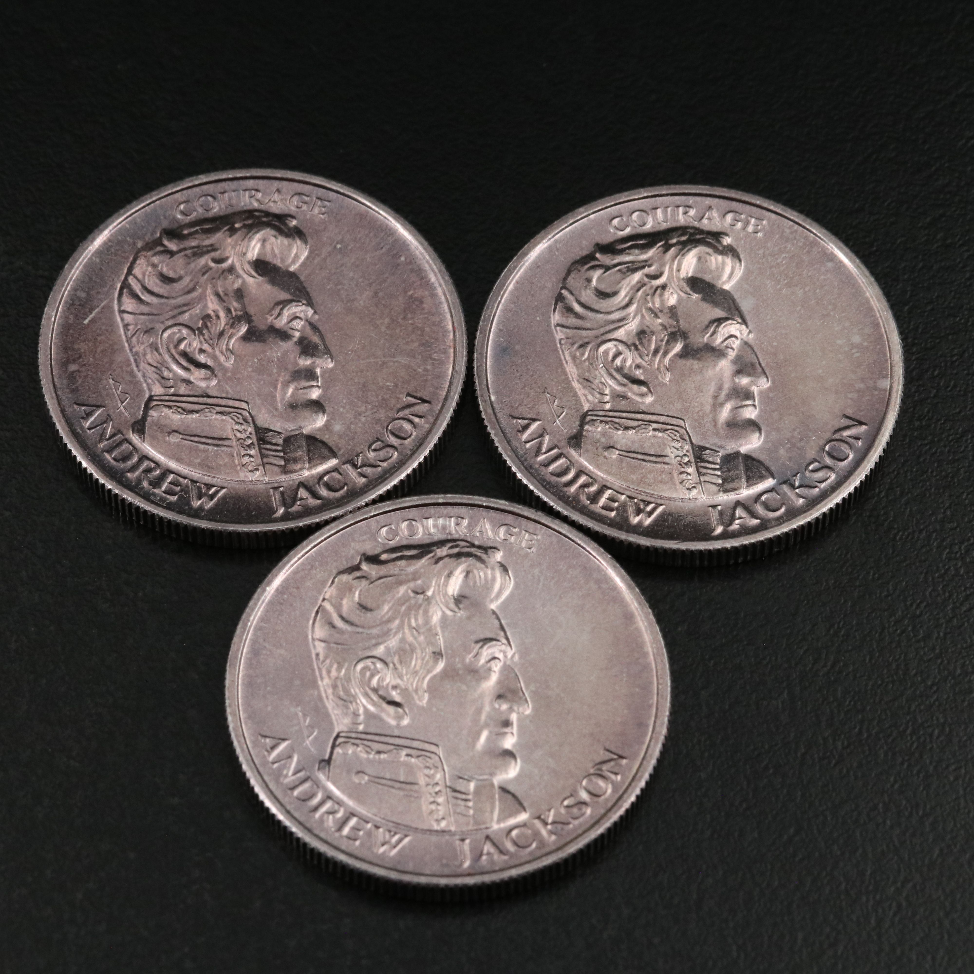 Eight Andrew Jackson 1/2 Troy Ounce Silver Bullion Rounds