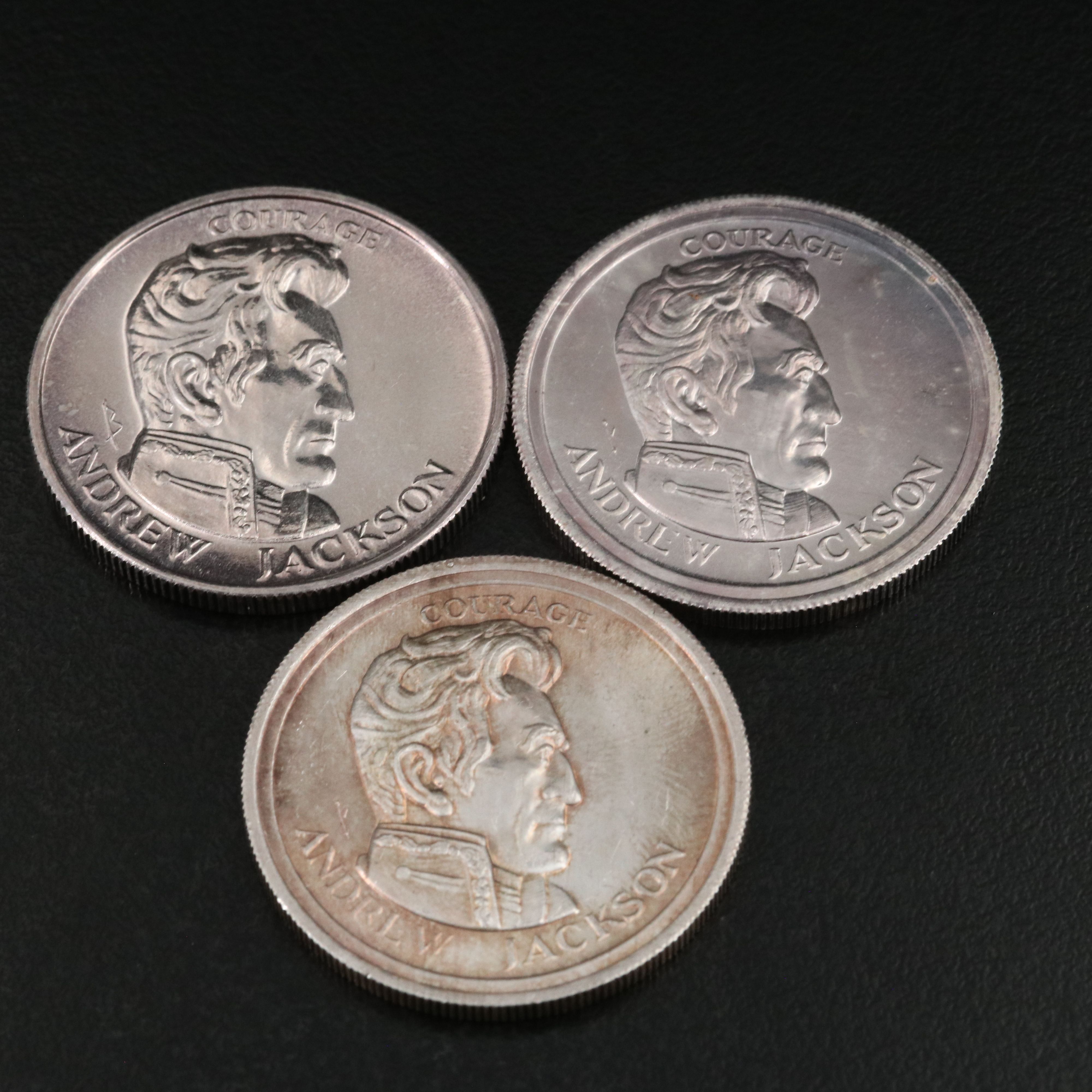 Eight Andrew Jackson 1/2 Troy Ounce Silver Bullion Rounds