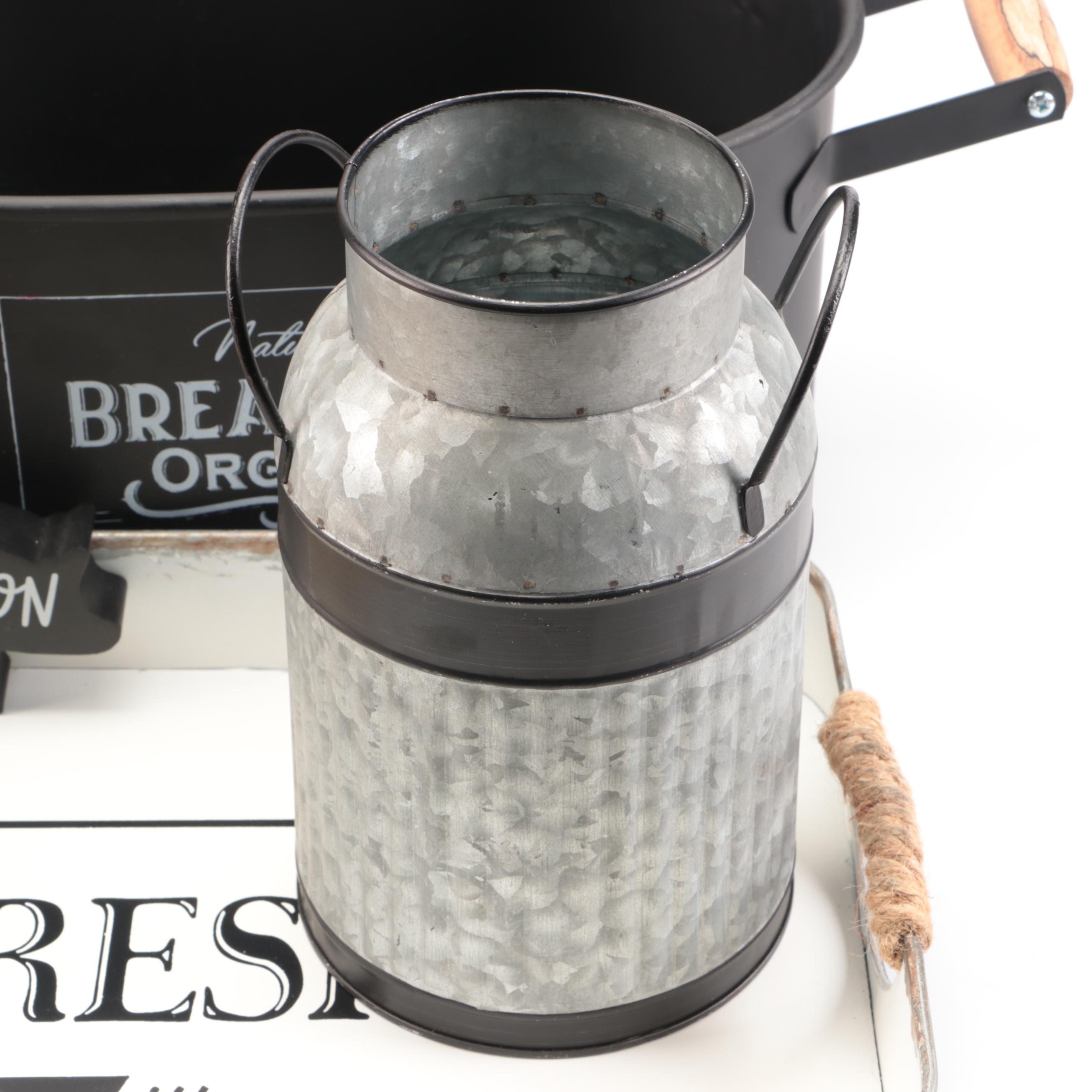 Pottery Barn "Vintage Vine" Tray with Other Farmhouse Themed Decor