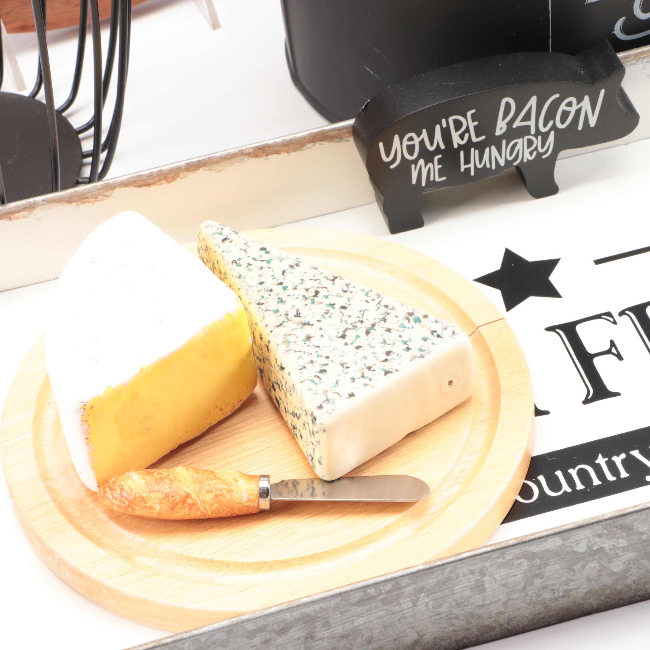 Pottery Barn "Vintage Vine" Tray with Other Farmhouse Themed Decor