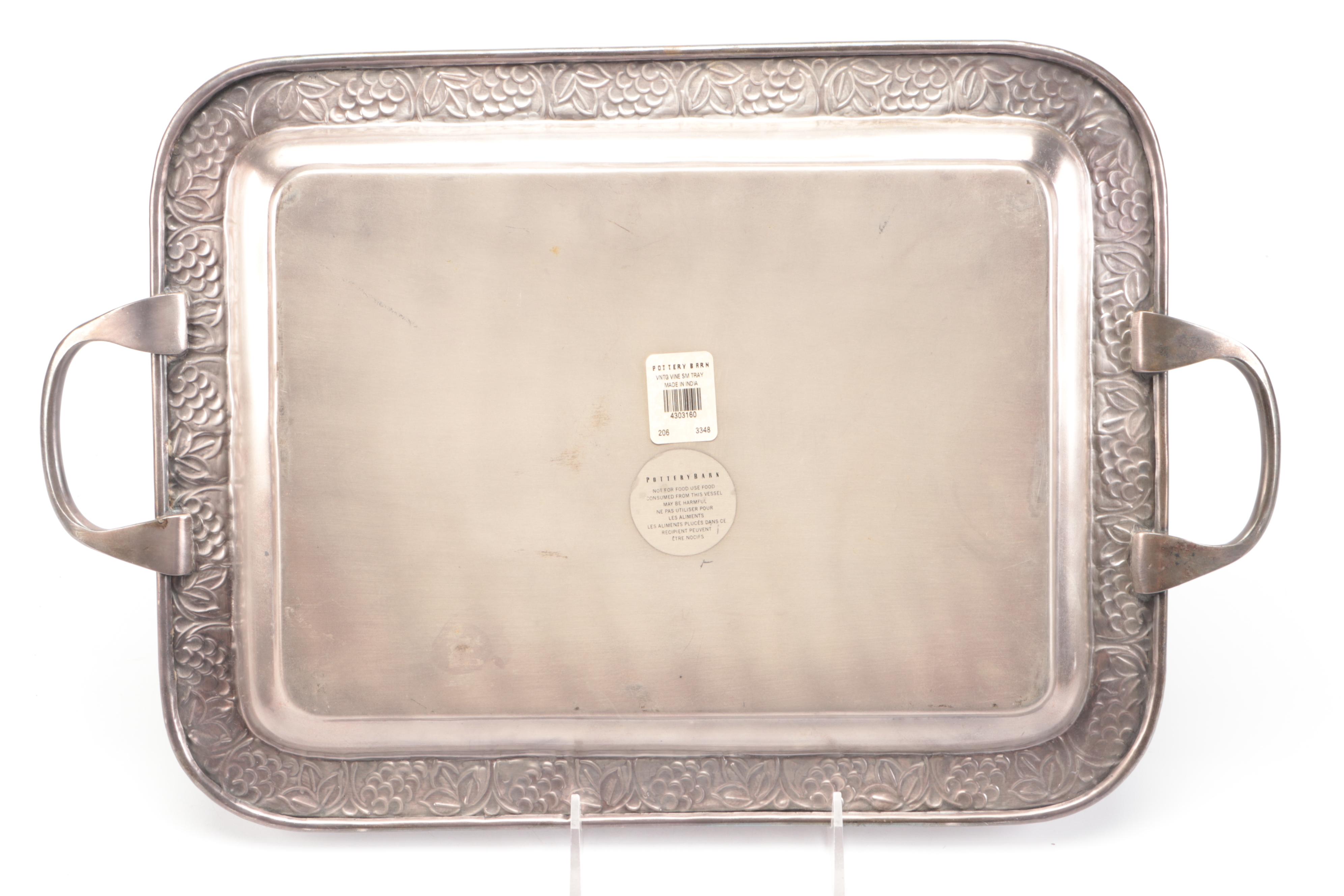 Pottery Barn "Vintage Vine" Tray with Other Farmhouse Themed Decor