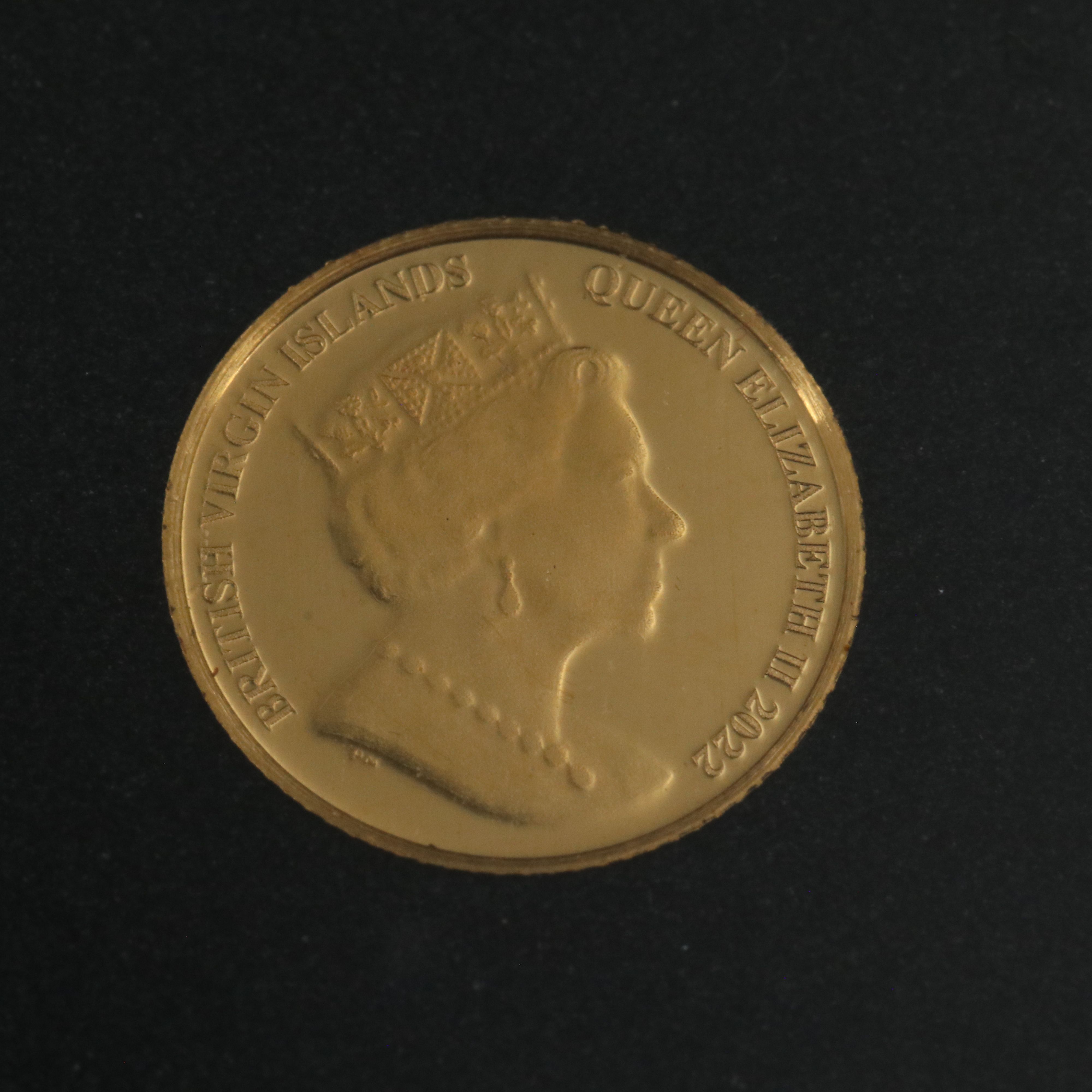 2022 British Virgin Islands $4 Half Gram Gold Proof Coin