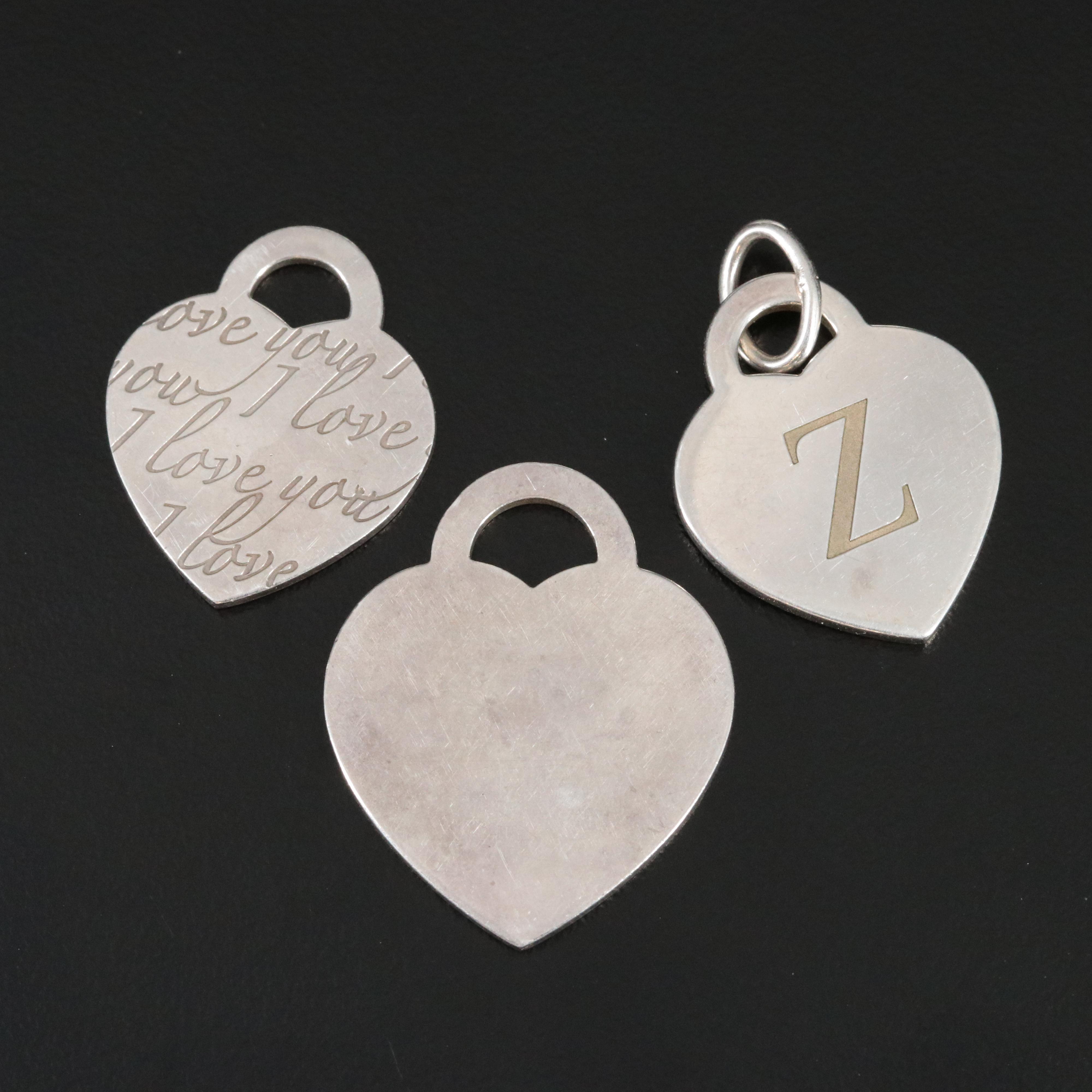 Tiffany & Co. Sterling Heart Charms Set of Three