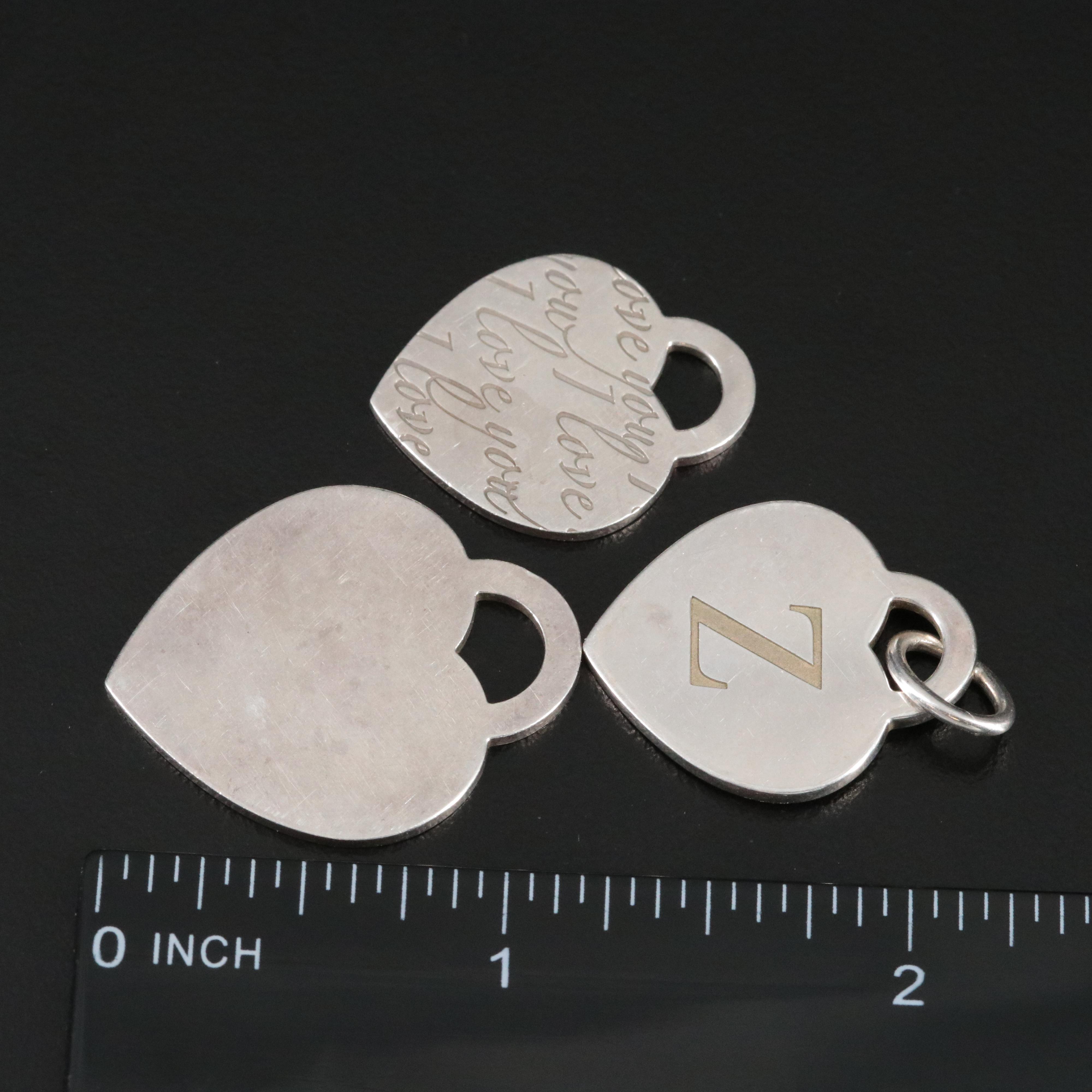 Tiffany & Co. Sterling Heart Charms Set of Three