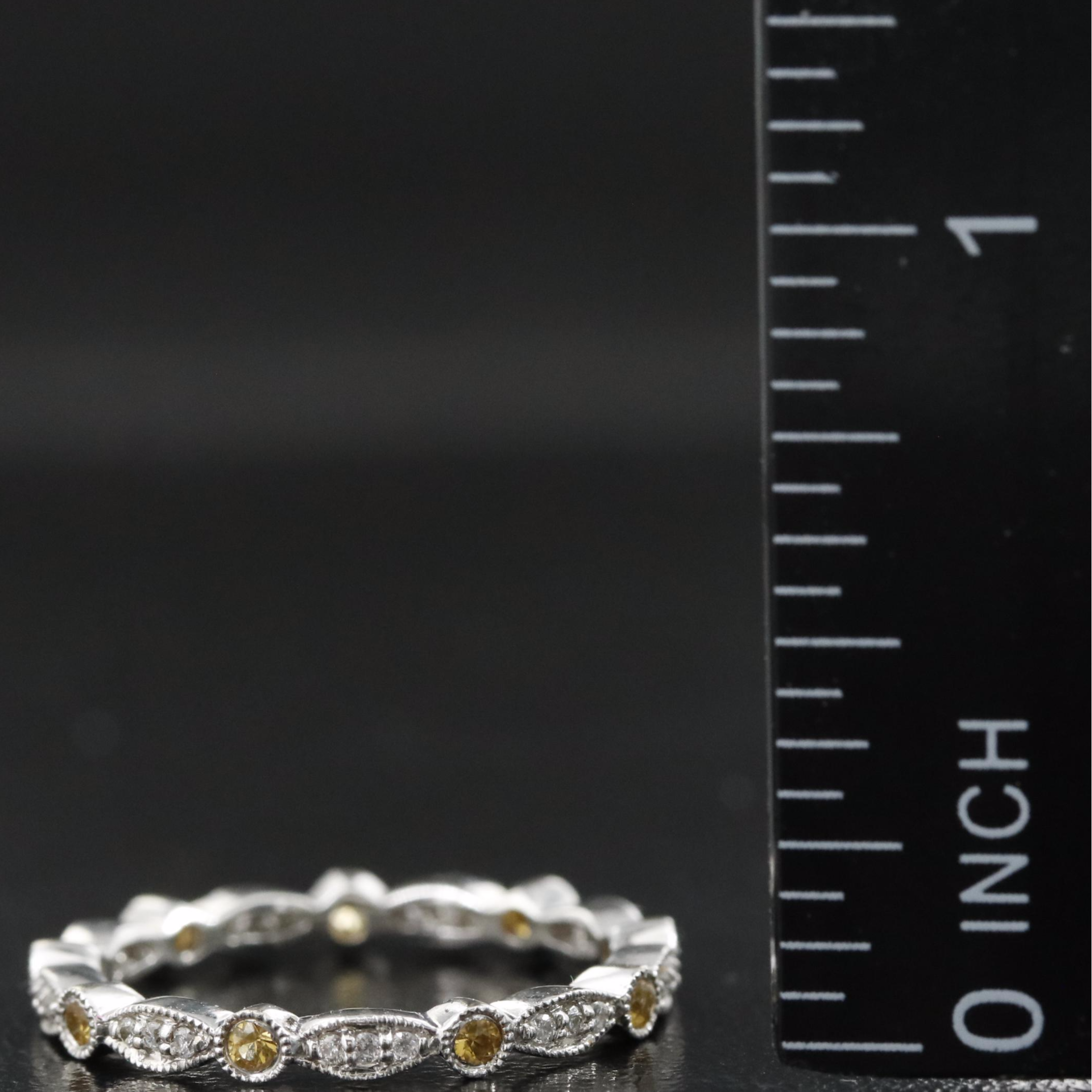 14K Yellow Sapphire and Diamond Ring