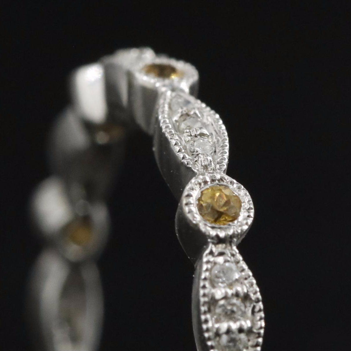 14K Yellow Sapphire and Diamond Ring