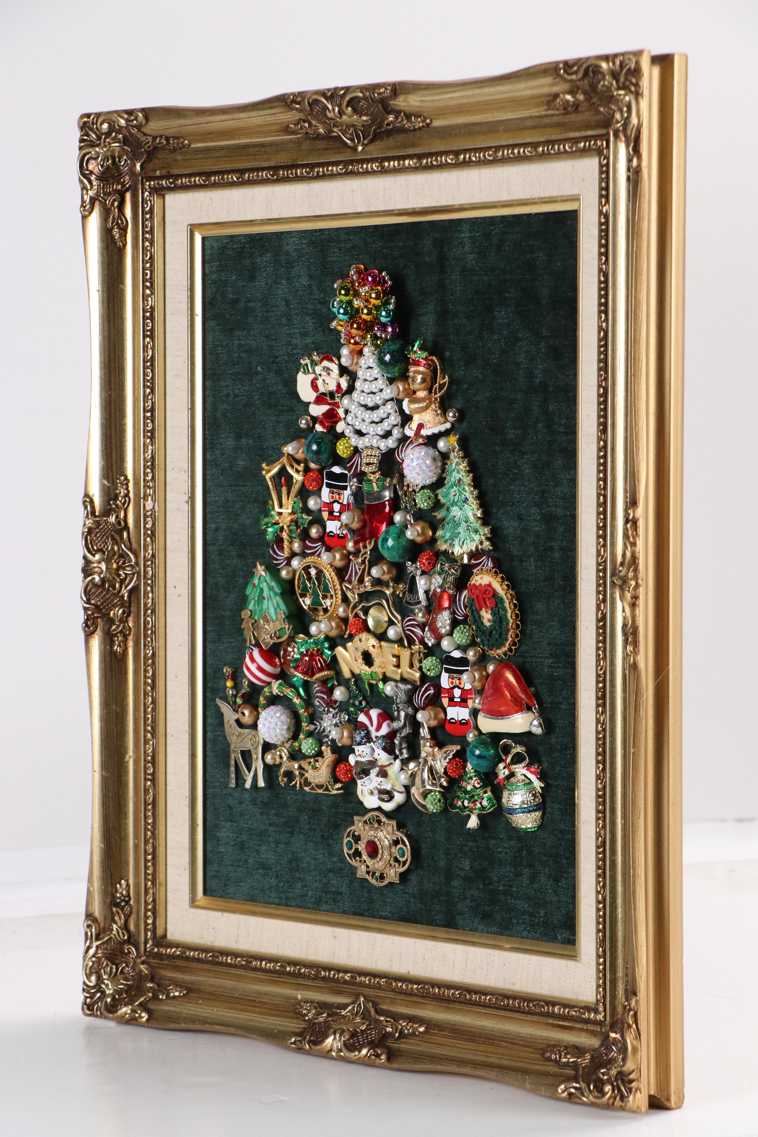 Karen Pagán Jewelry Art Christmas Tree Collage, 2024
