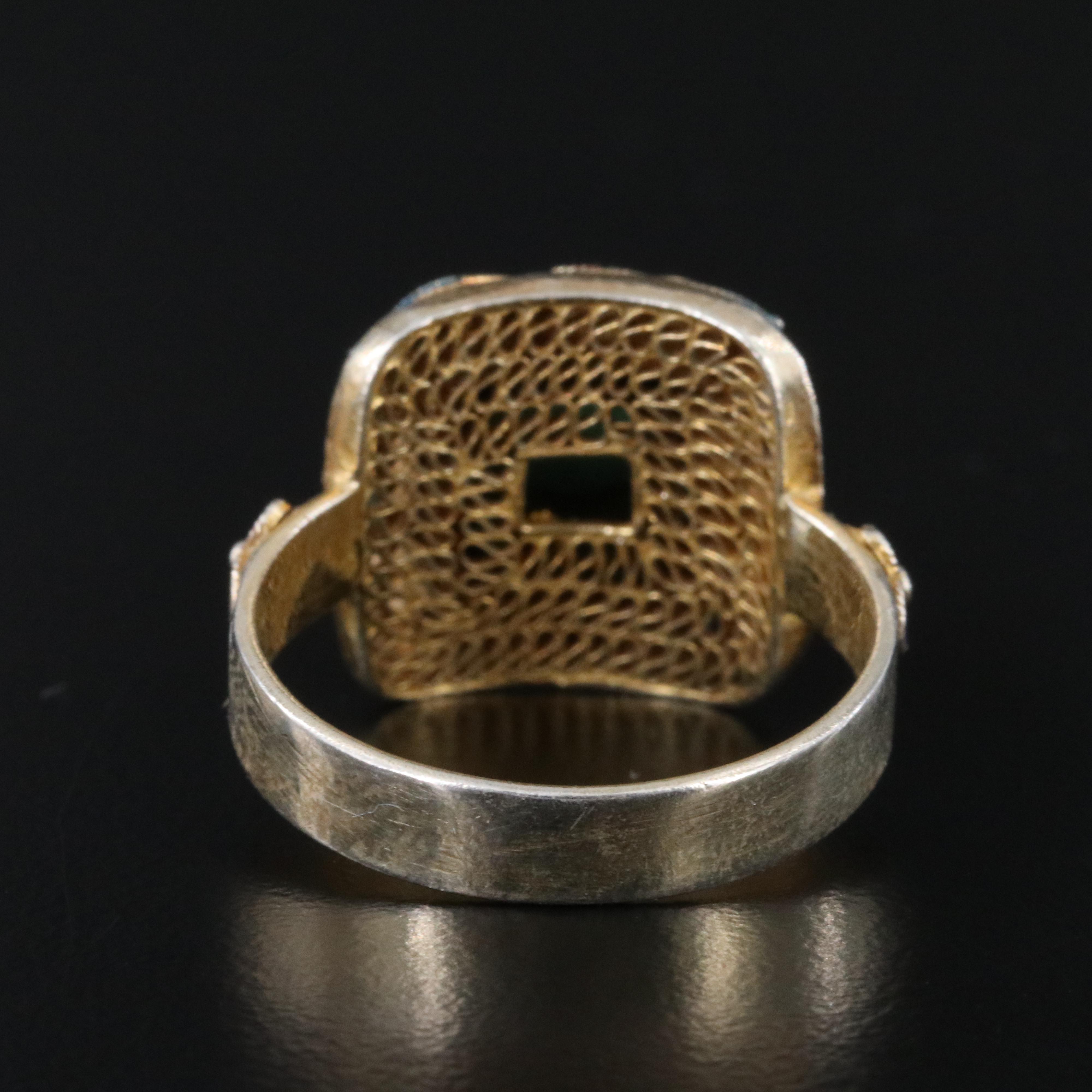 Chinese Export Turquoise, Enamel and Lapis Lazuli Jewelry Featuring Sterling