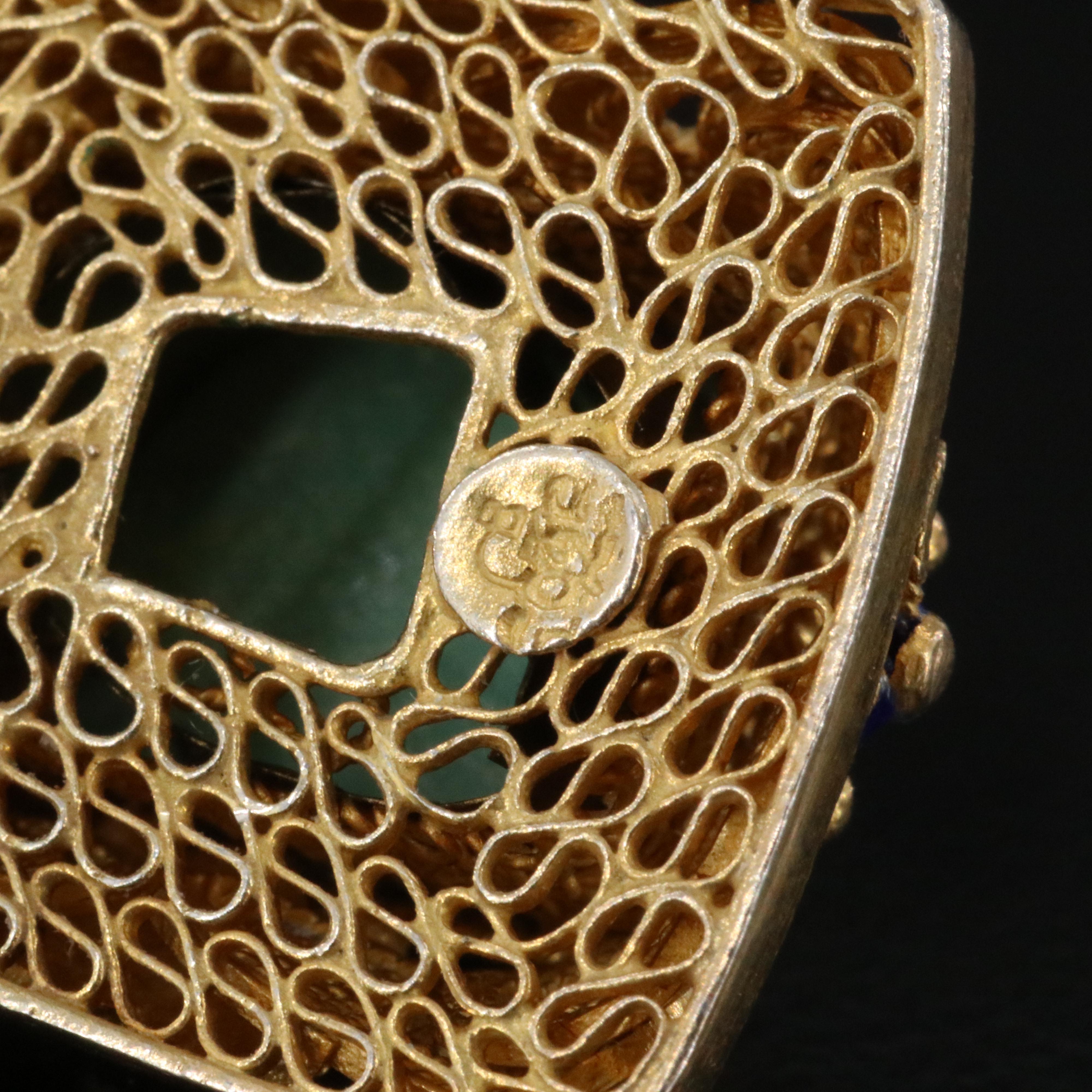 Chinese Export Turquoise, Enamel and Lapis Lazuli Jewelry Featuring Sterling