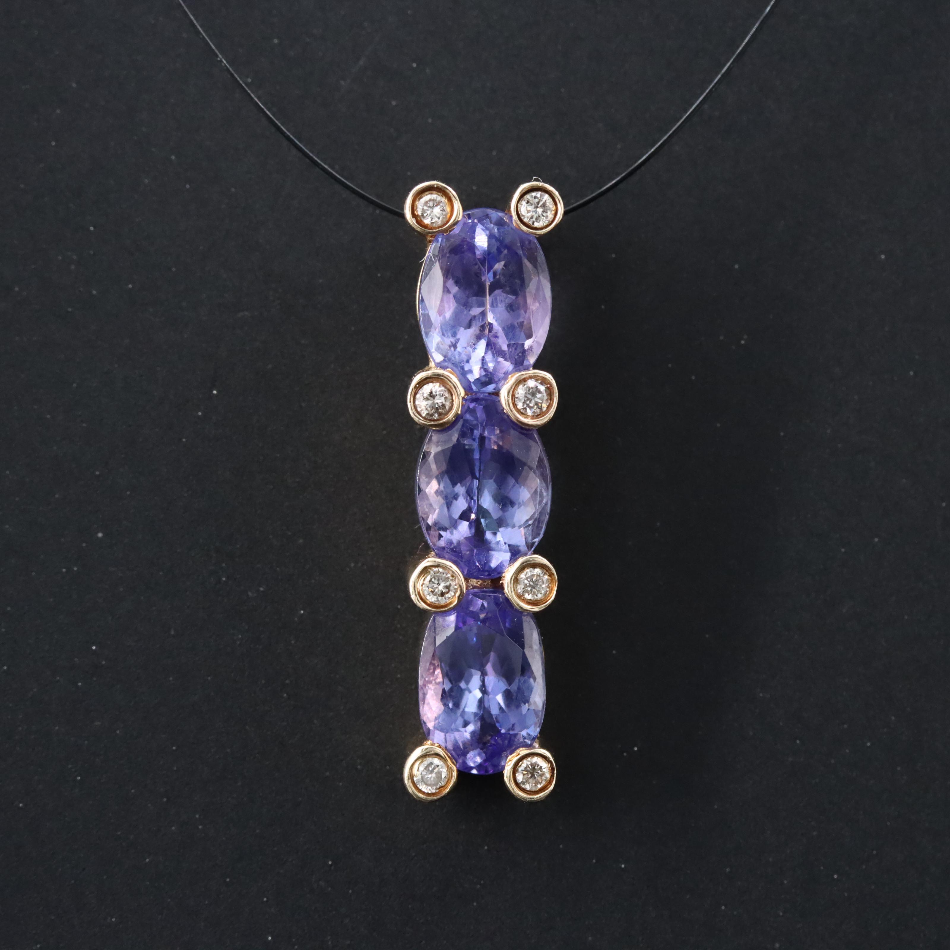 14K Tanzanite and Diamond Pendant