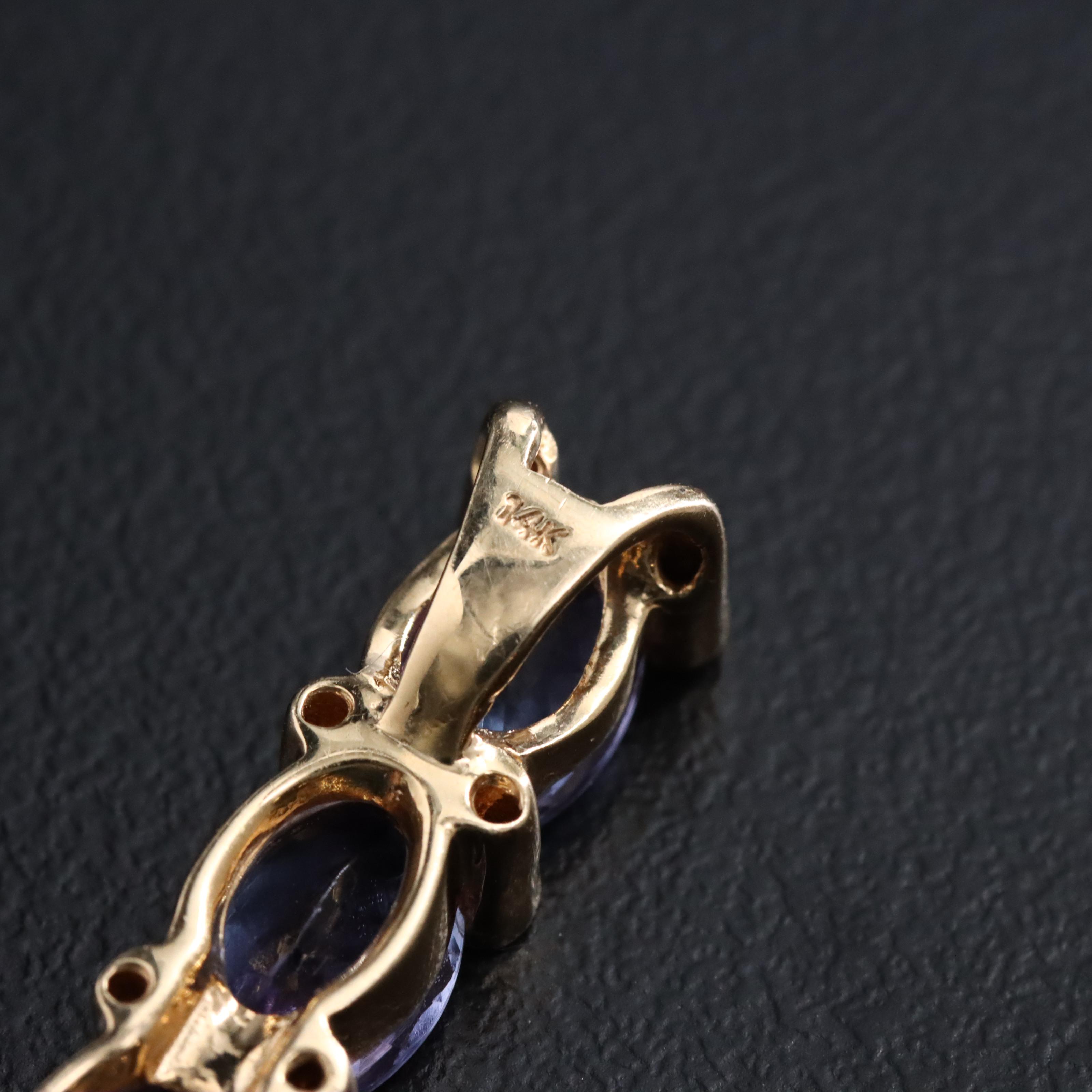 14K Tanzanite and Diamond Pendant