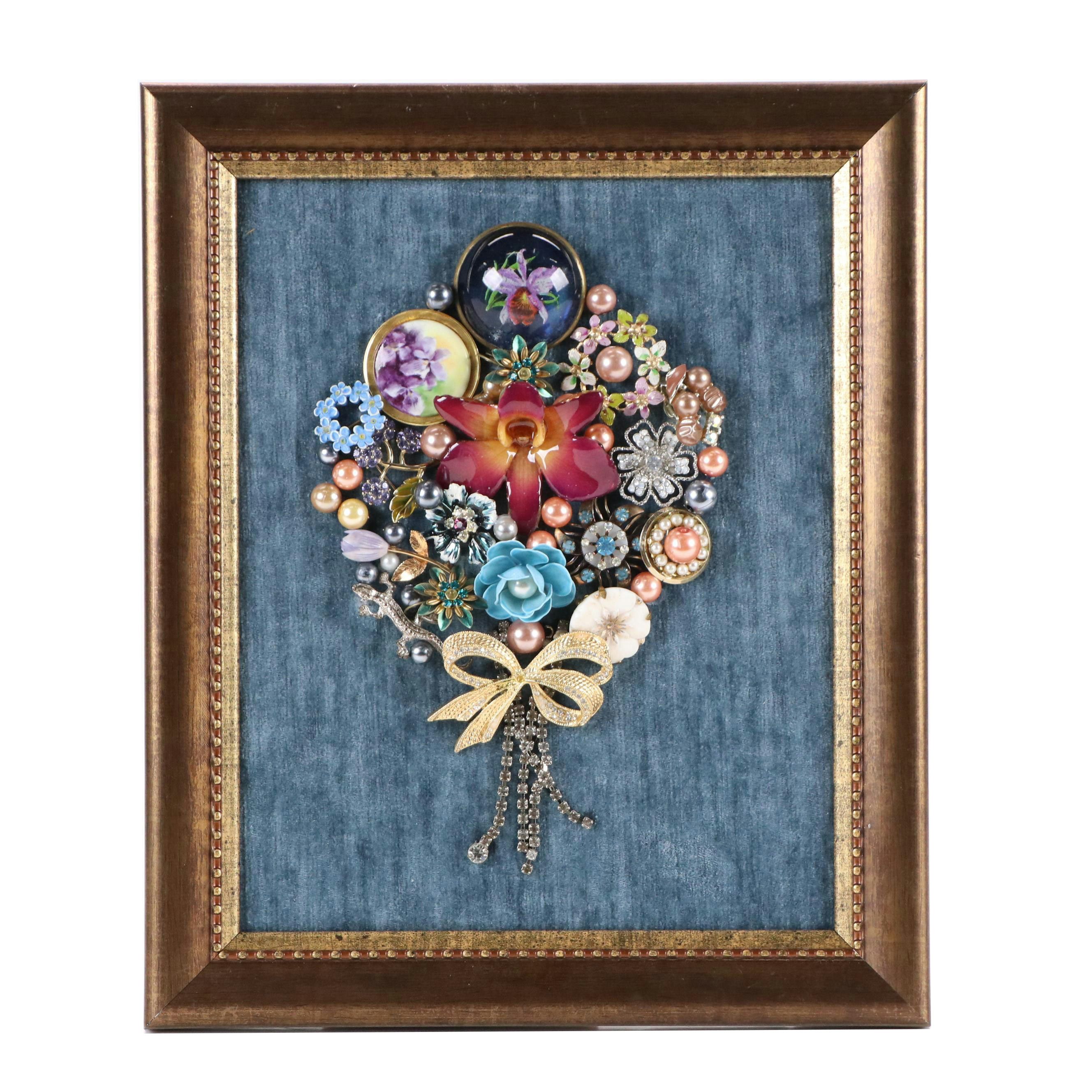 Karen Pagán Jewelry Art Floral Arrangement Collage, 2025