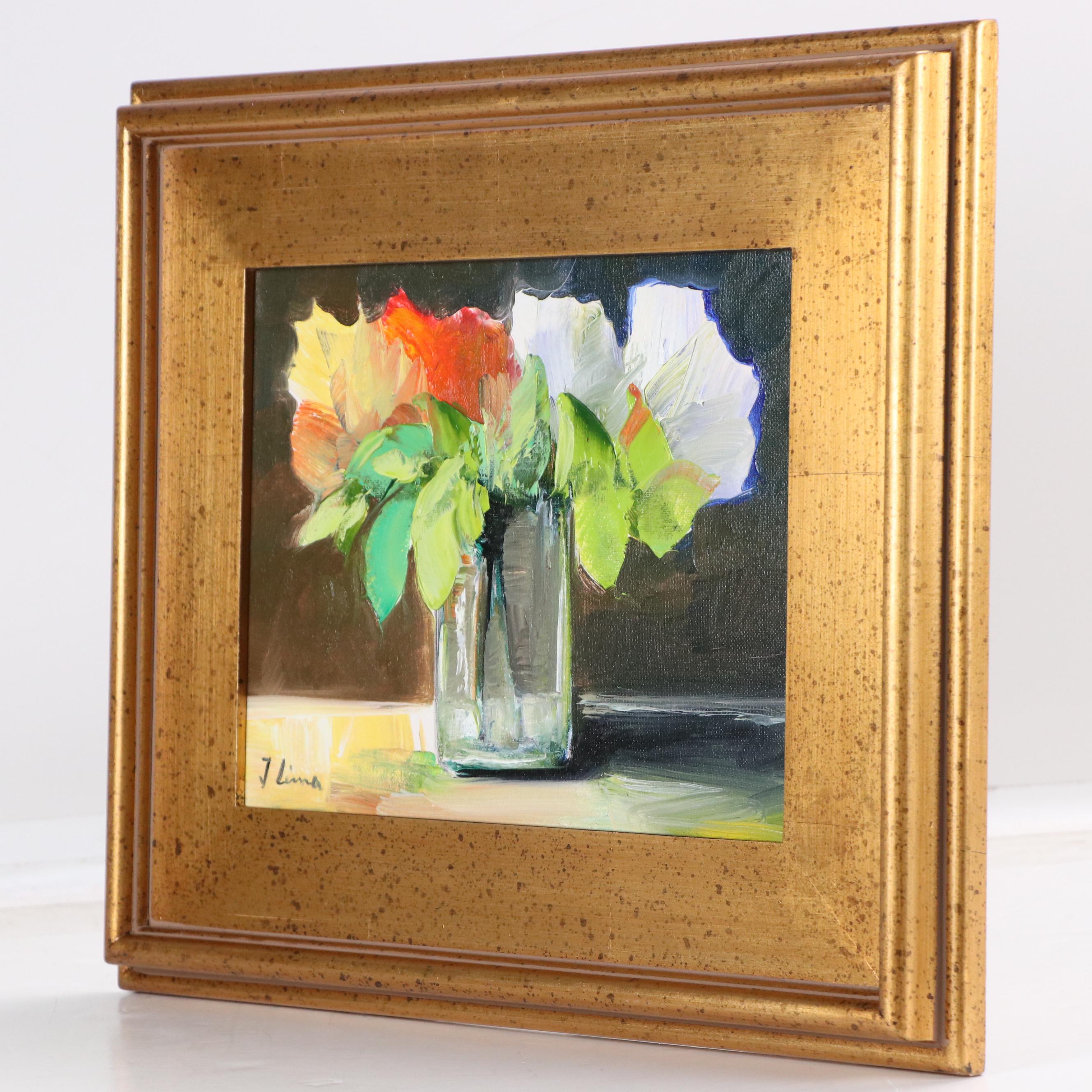 José M. Lima Floral Still Life Oil Painting, 2024