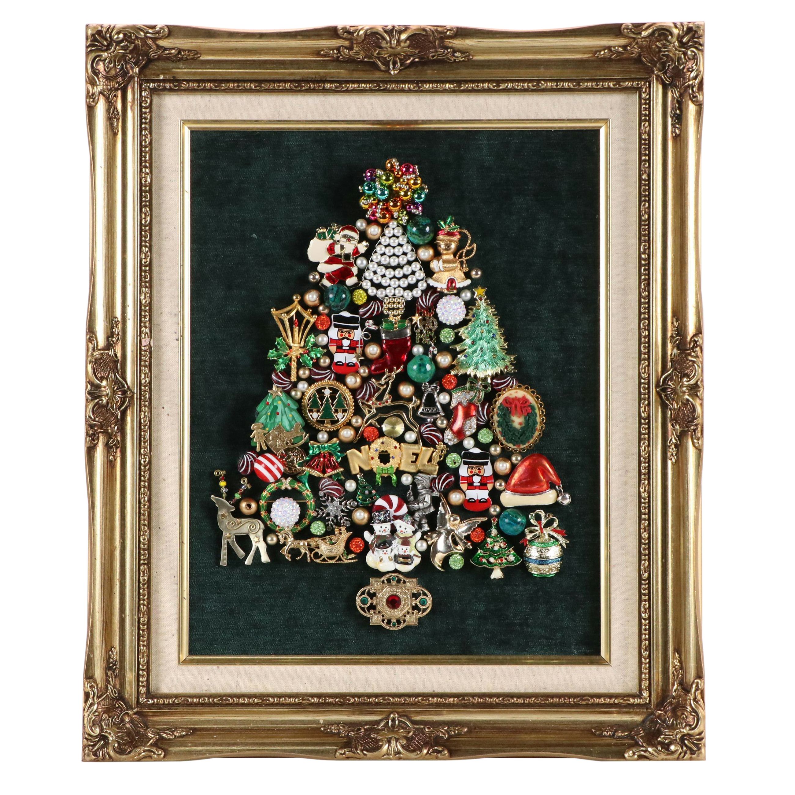 Karen Pagán Jewelry Art Christmas Tree Collage, 2024