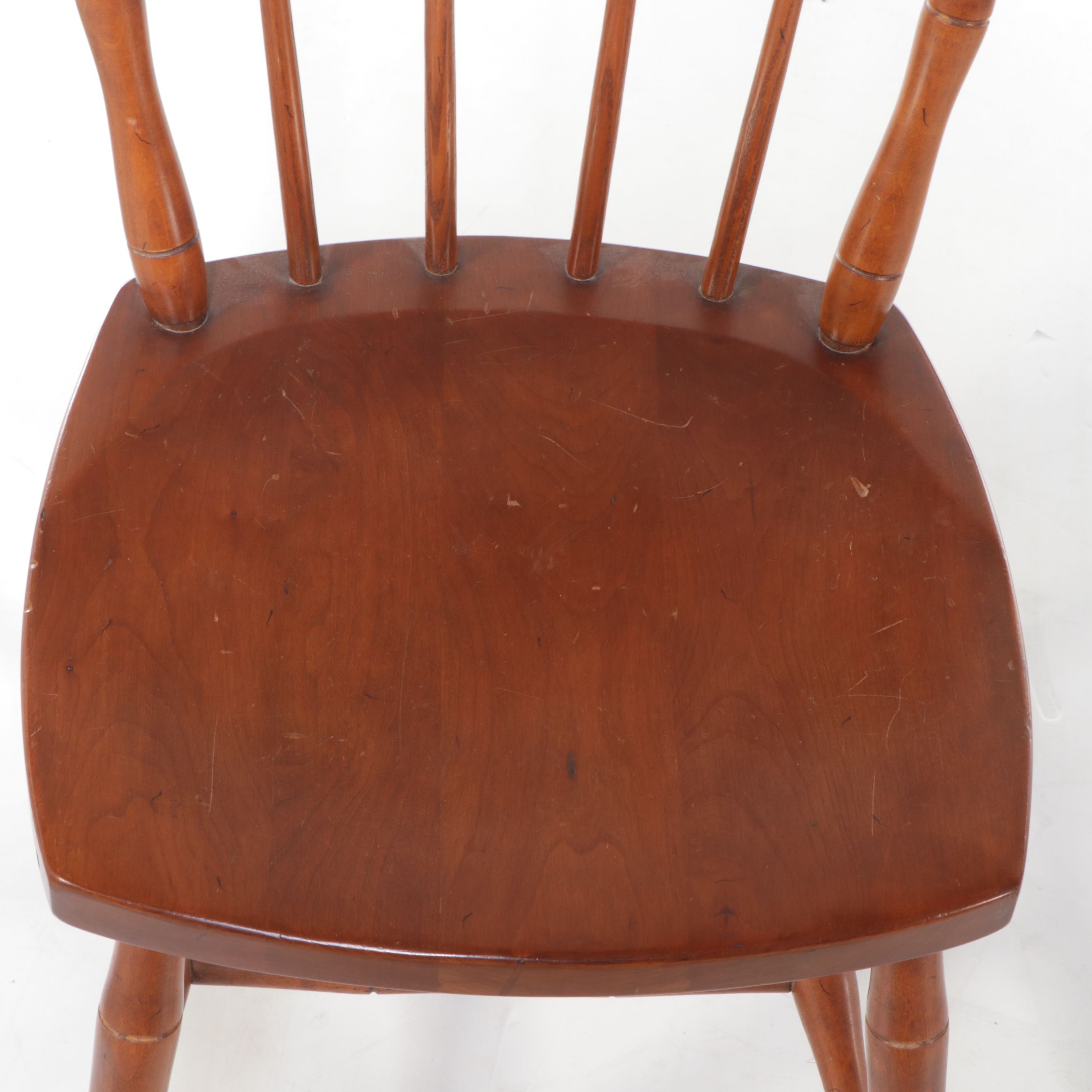 Leopold Stickley Colonial Style Cherry Captain's Chair, Early to Mid-20th C.