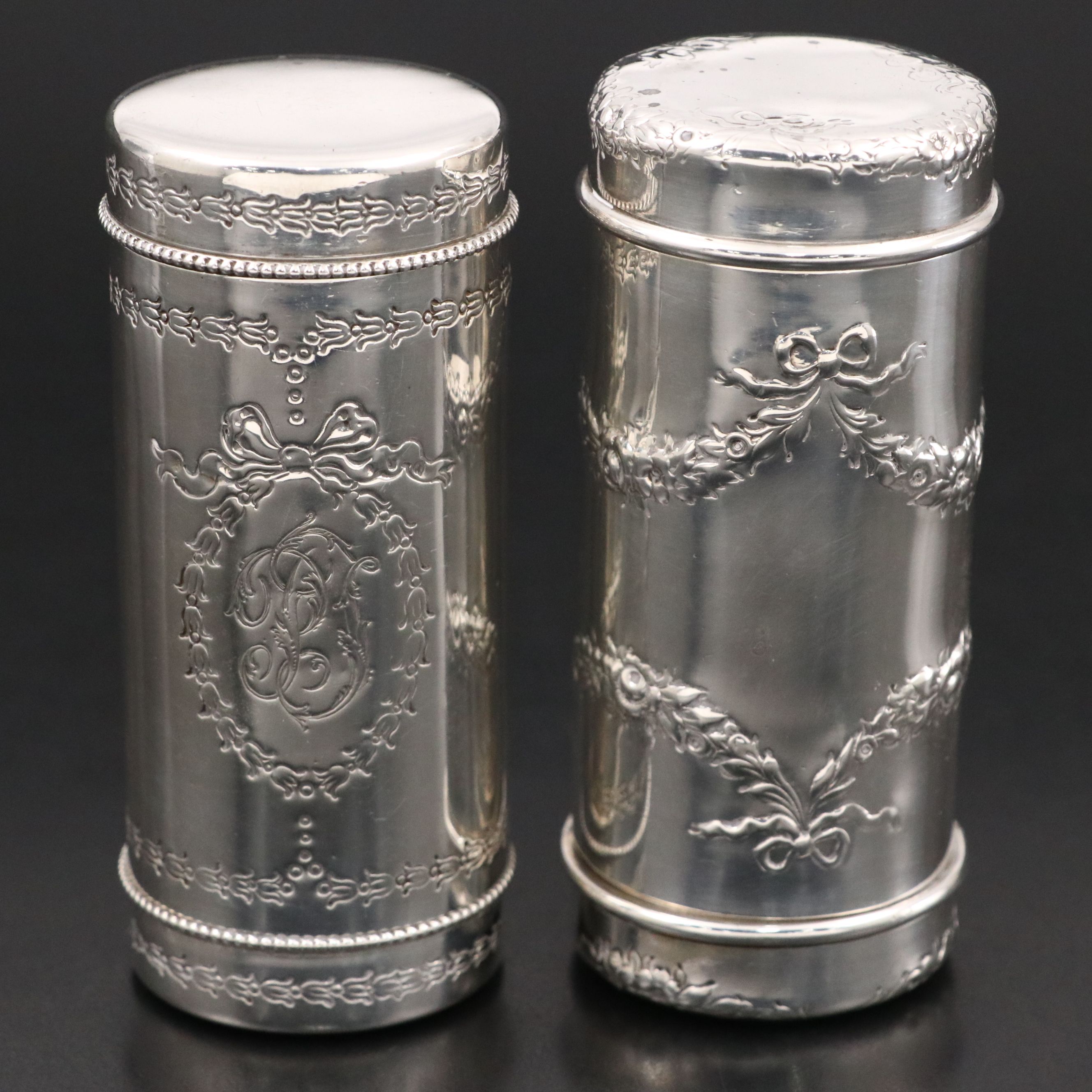 Howard & Co. Sterling Silver Repoussé Shaker Set