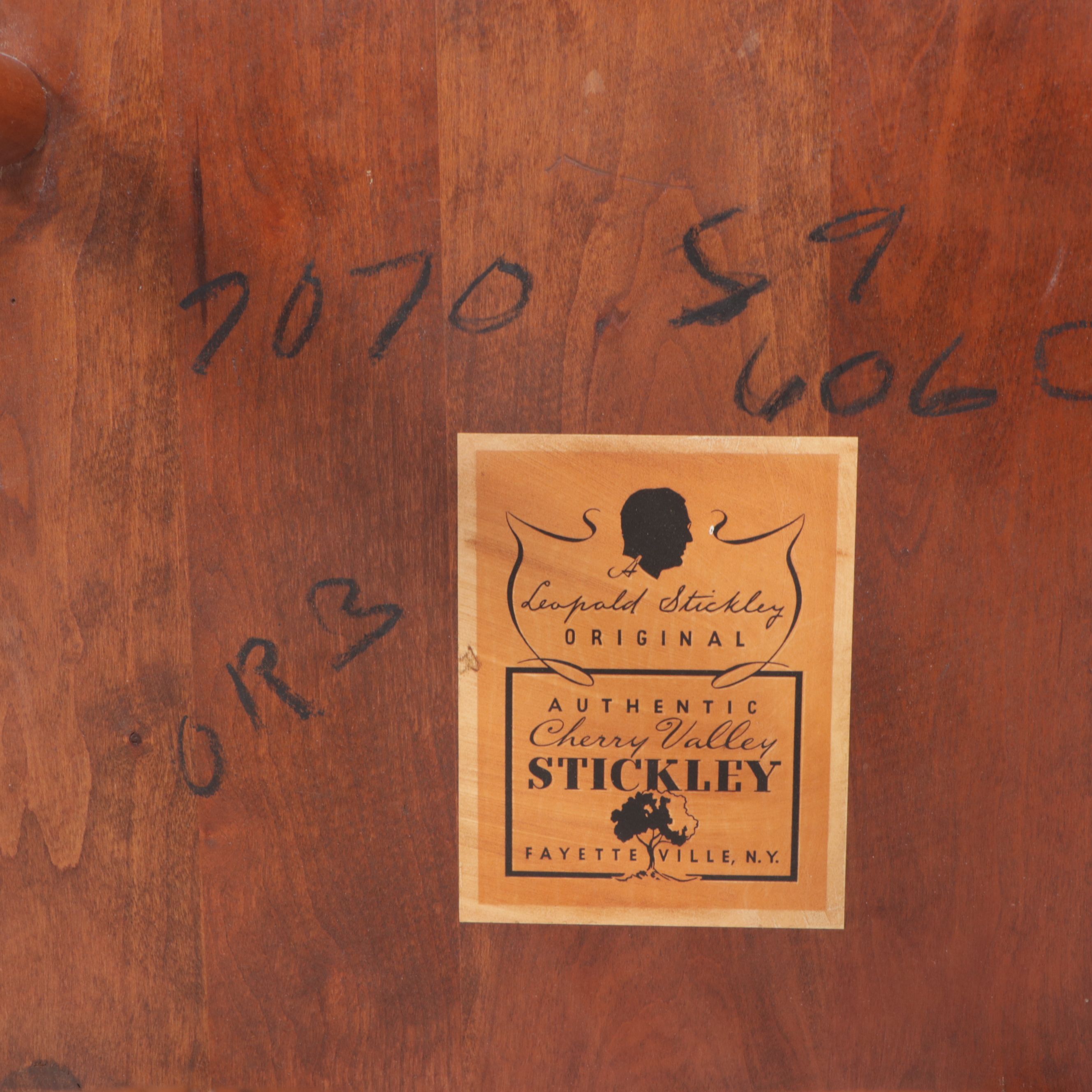 Leopold Stickley Colonial Style Cherry Captain's Chair, Early to Mid-20th C.