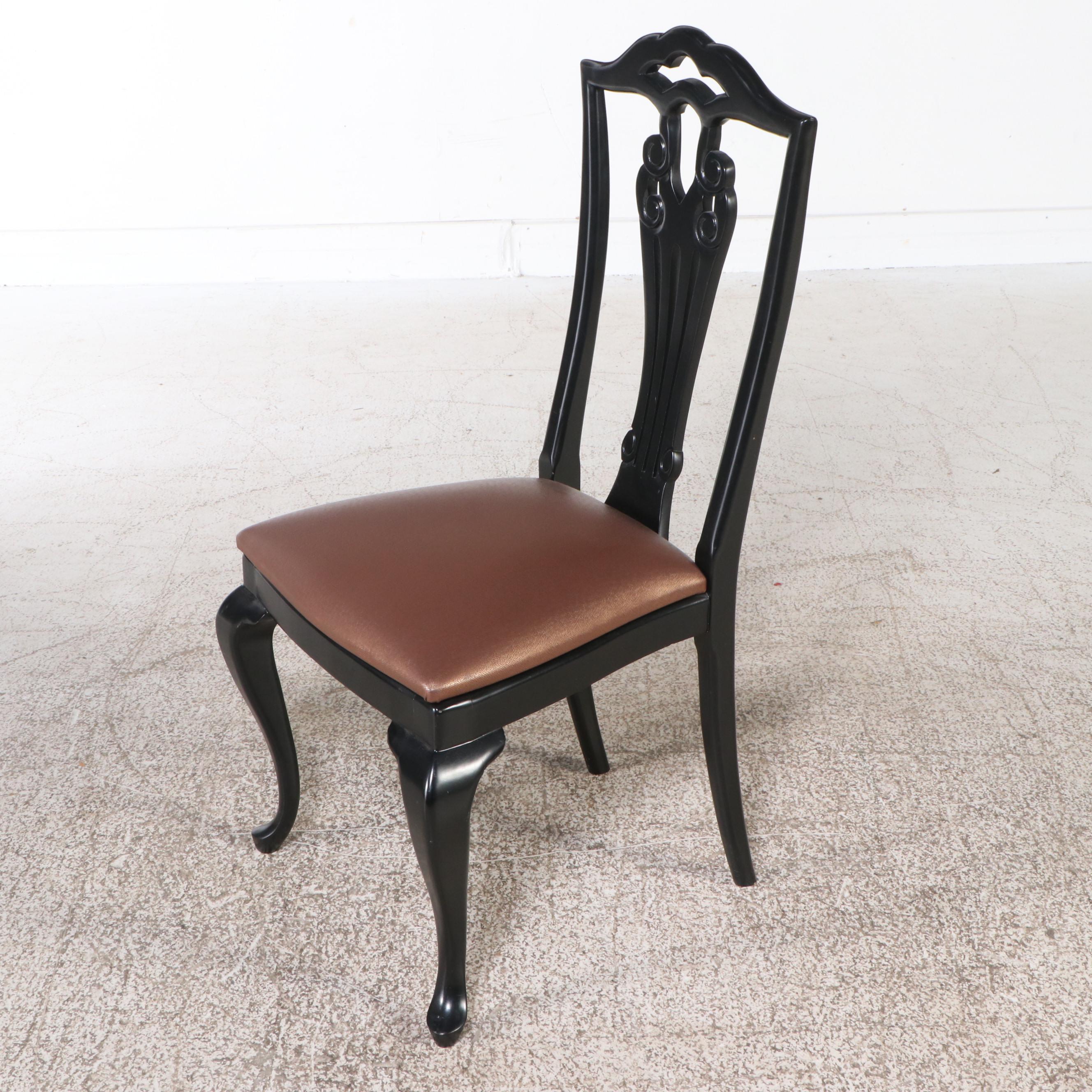 Chippendale Style Ebonized Wood Side Chair