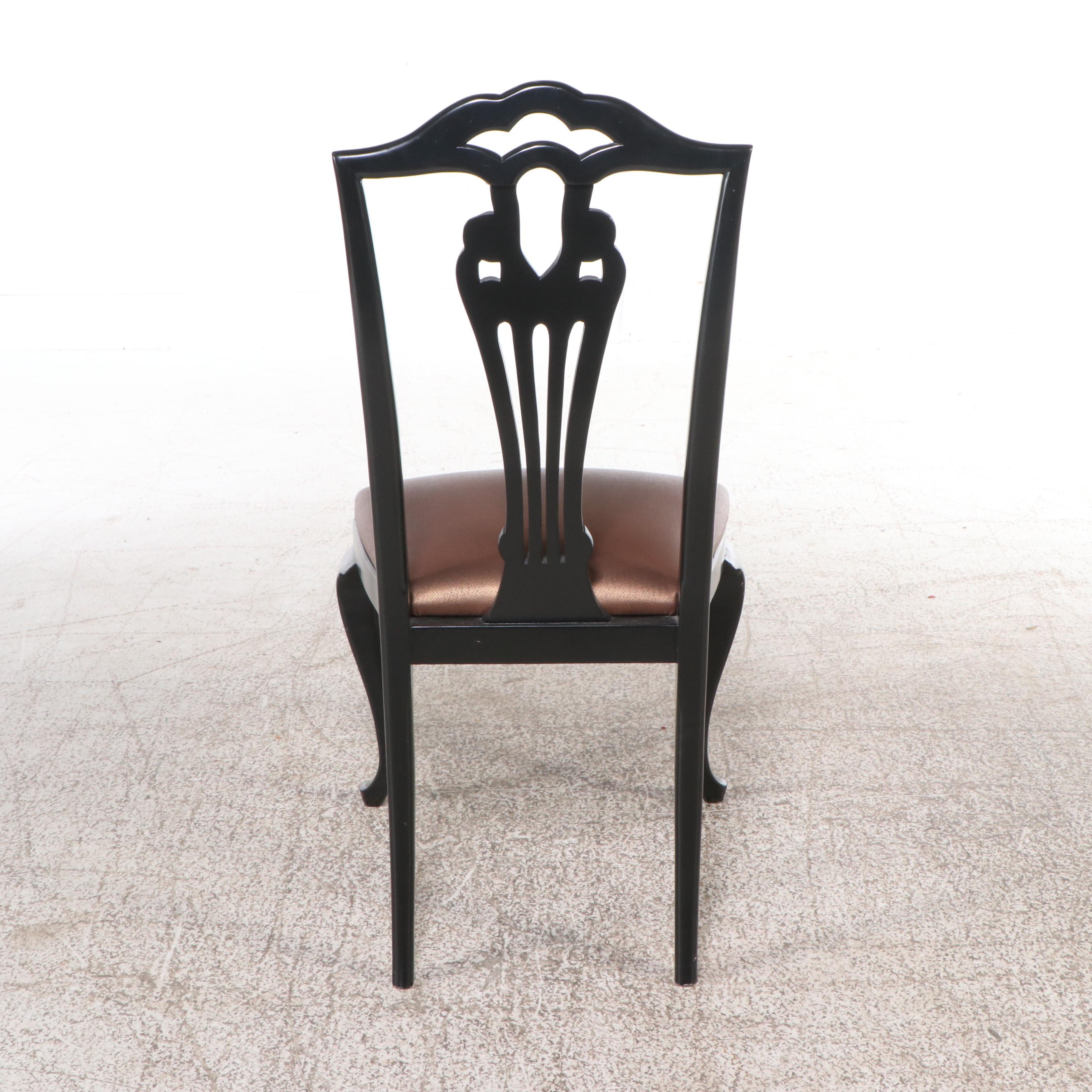 Chippendale Style Ebonized Wood Side Chair