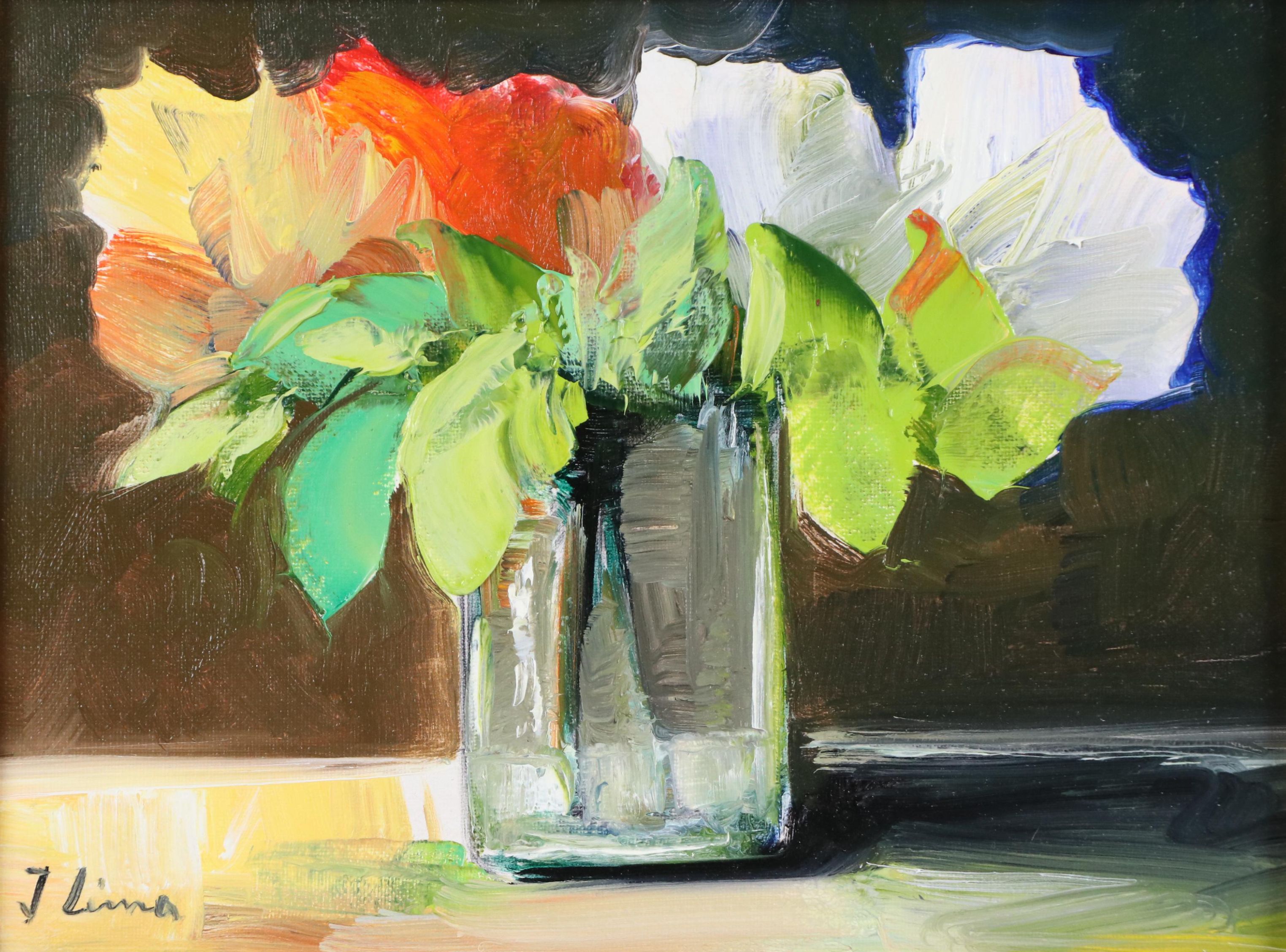 José M. Lima Floral Still Life Oil Painting, 2024