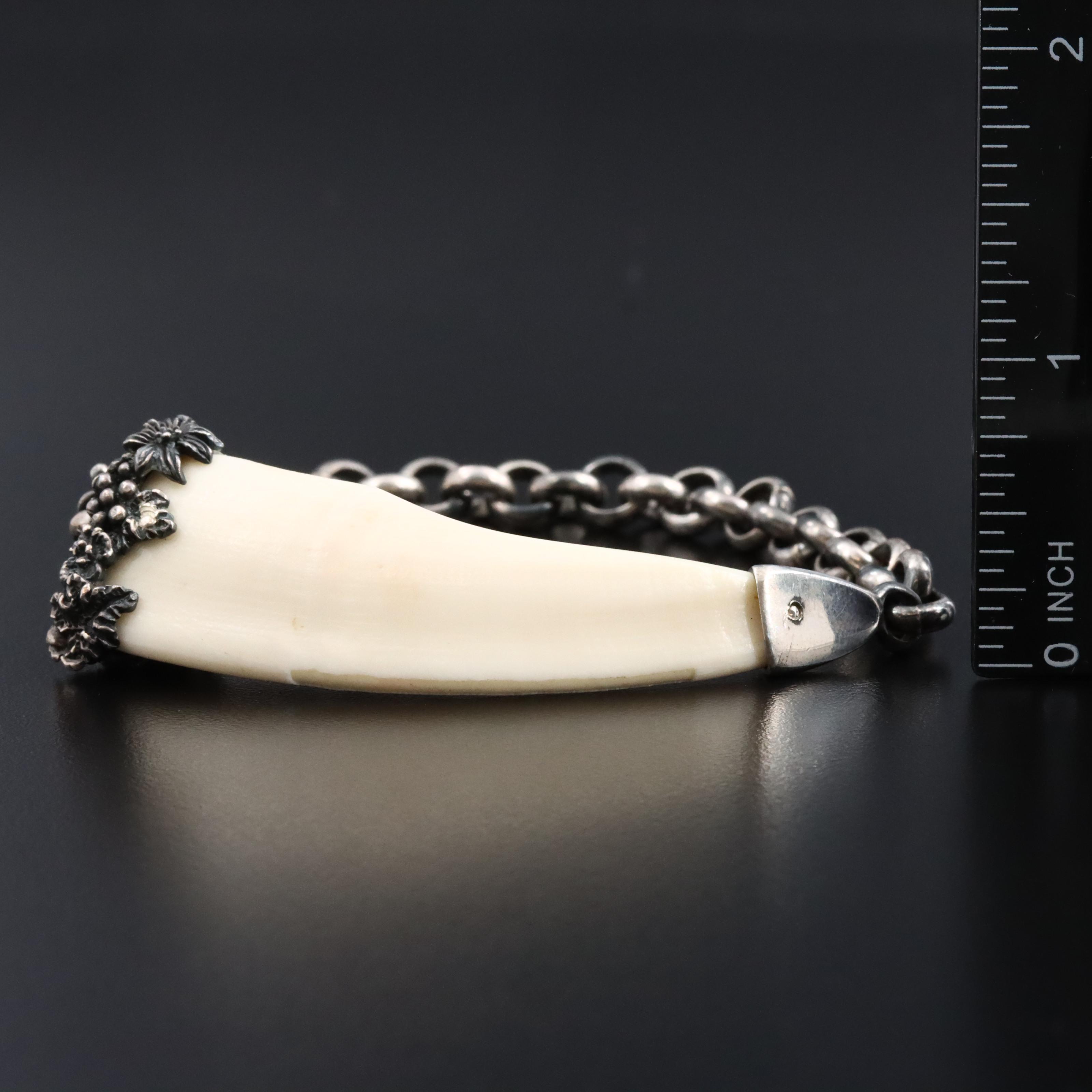 Ugo Cacciatori Sterling Tusk Bracelet