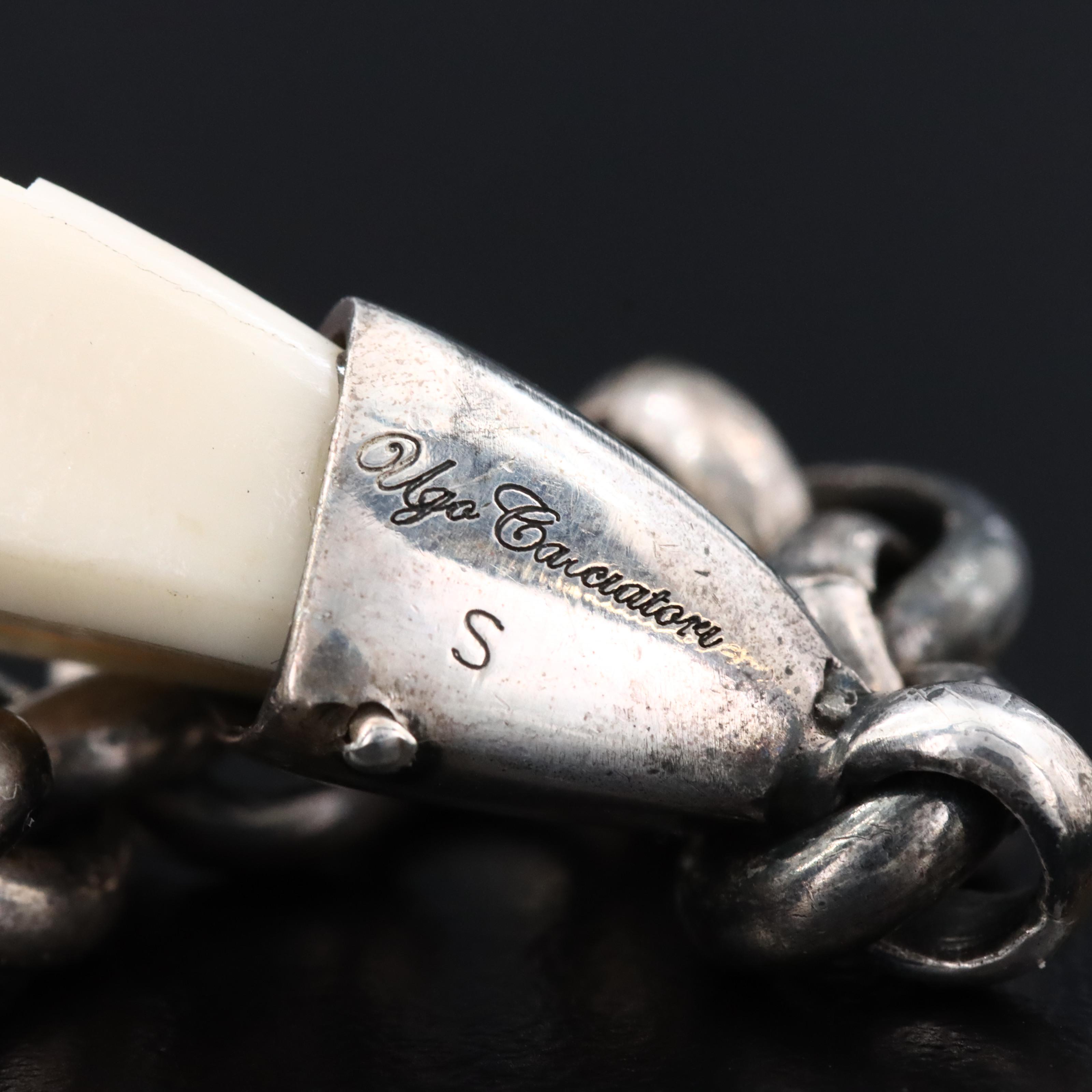 Ugo Cacciatori Sterling Tusk Bracelet