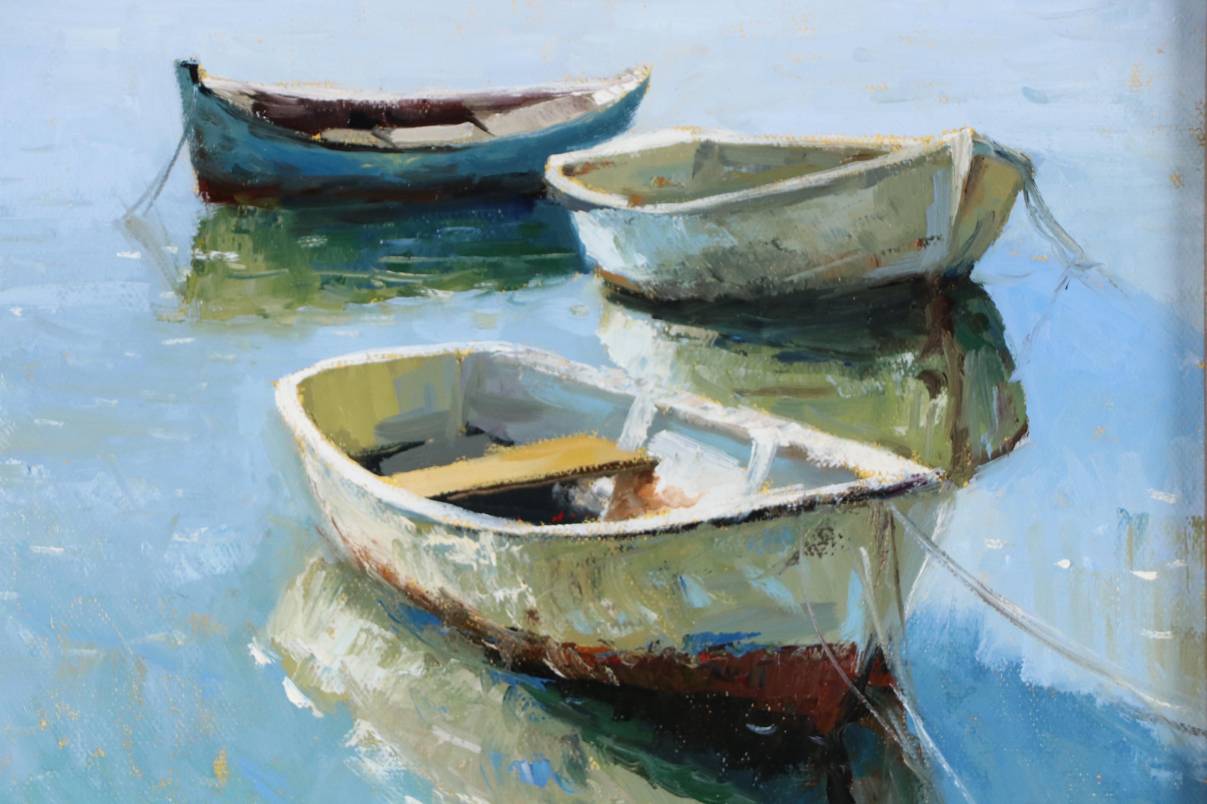 Marco Vazquez Oil Painting "Three Boats," 2025