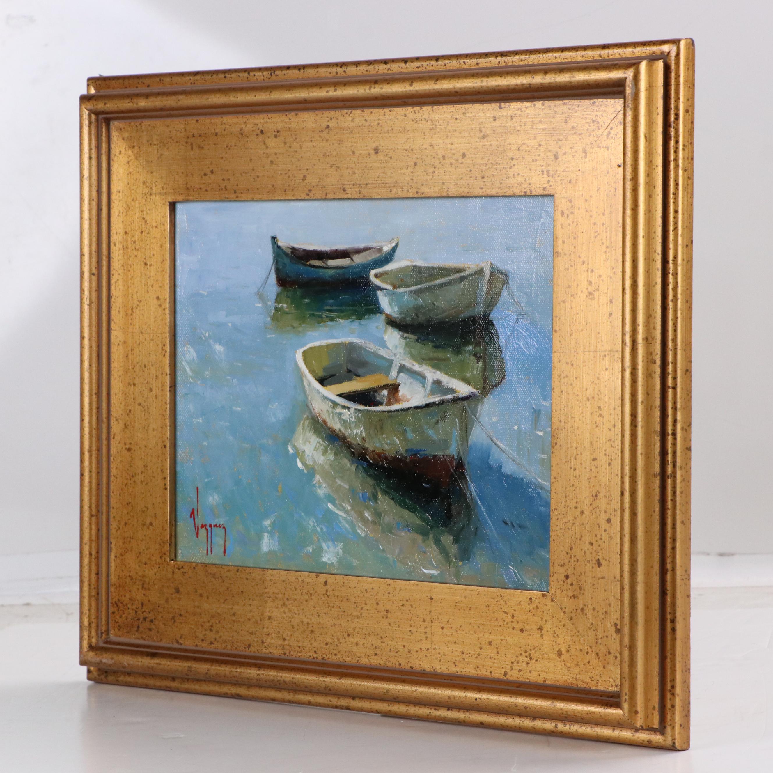 Marco Vazquez Oil Painting "Three Boats," 2025